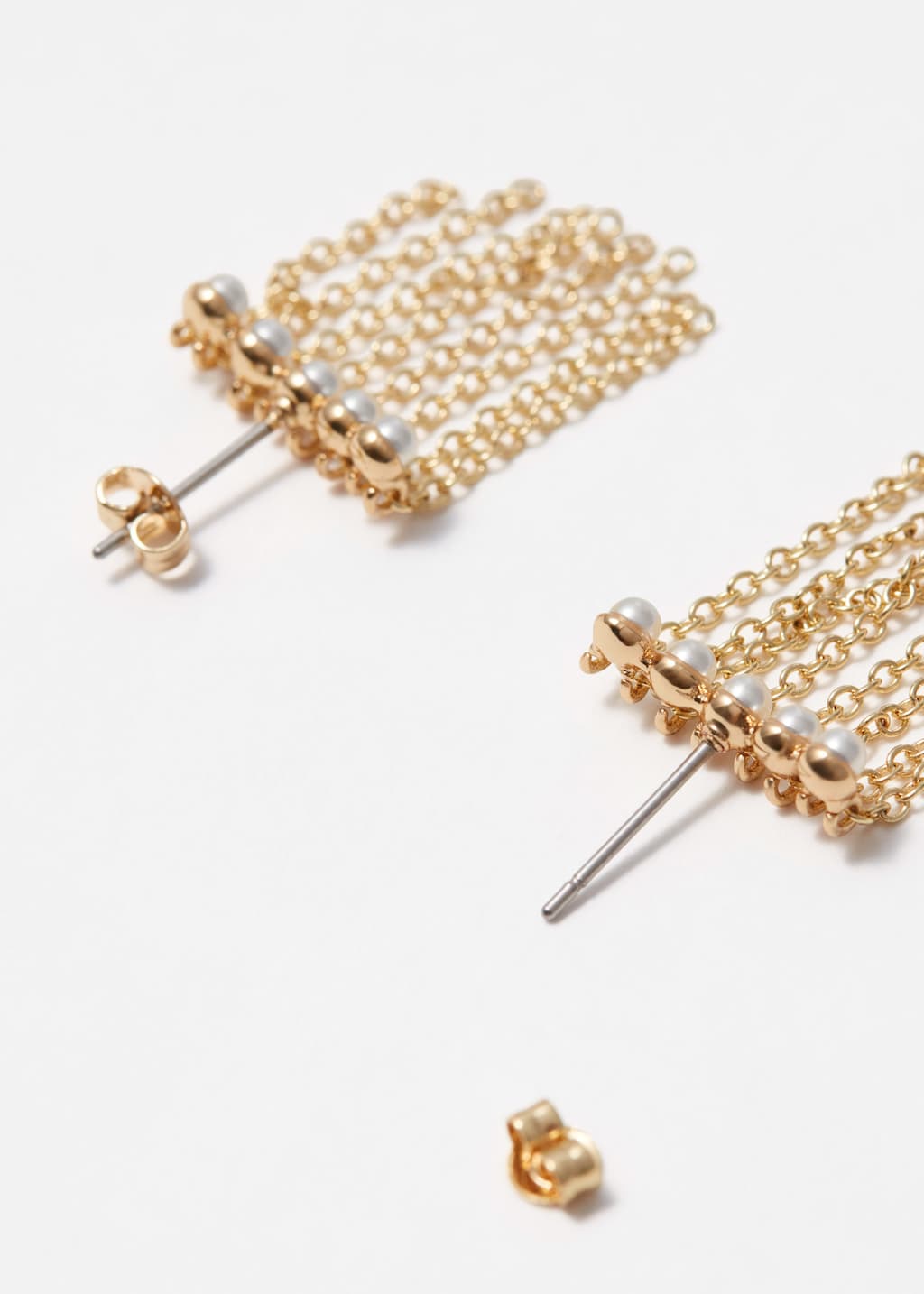 Image of Pendientes colgantes de cadena con cuentas