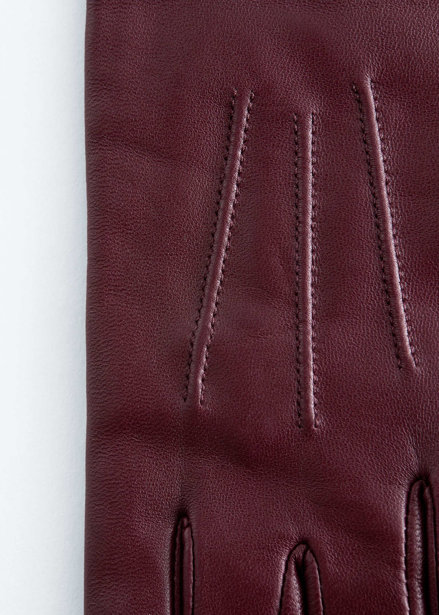 Guantes largos de piel - Burdeos/Azul claro/Beige grisáceo - 3