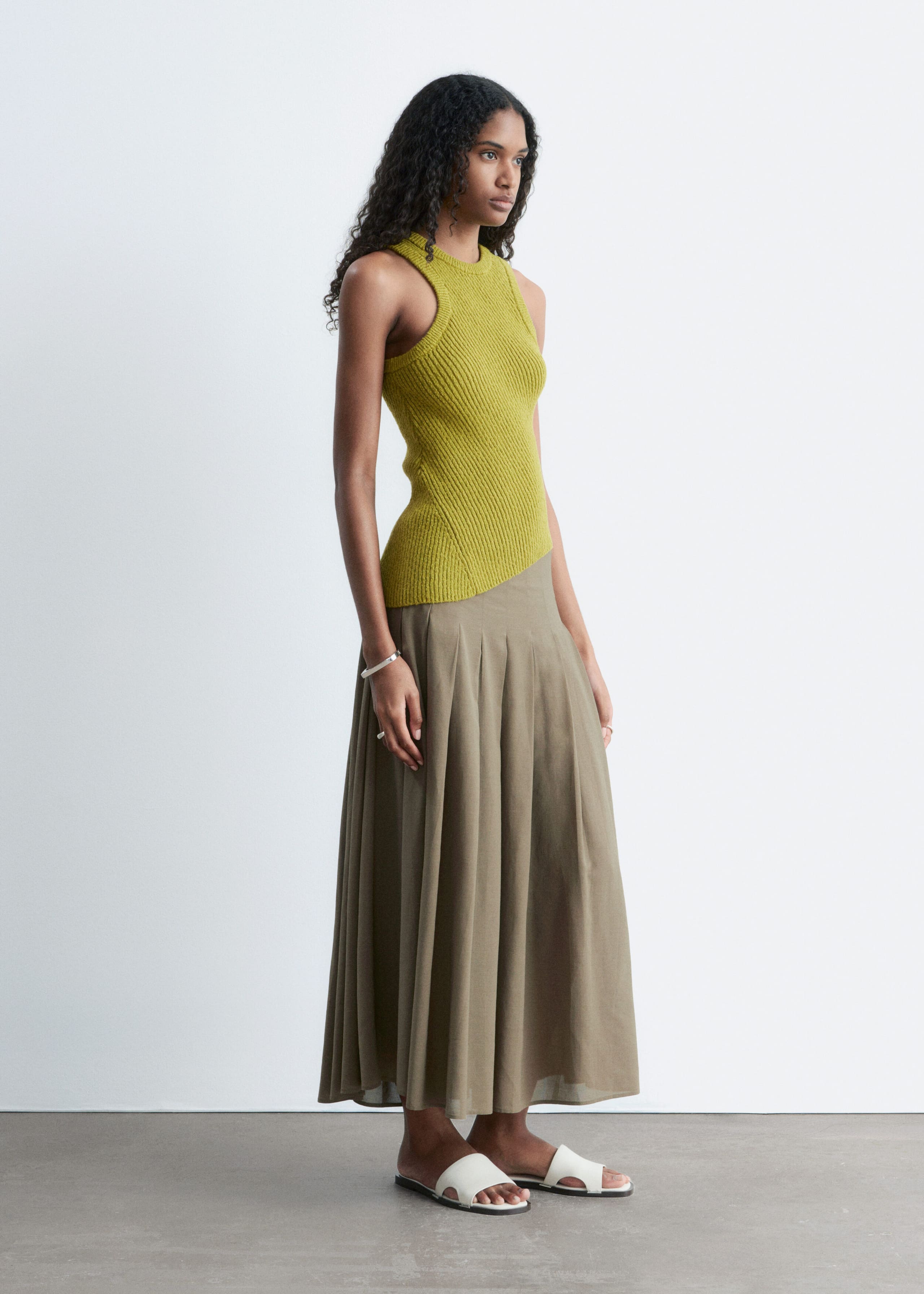 Image of Gonna midi a pieghe