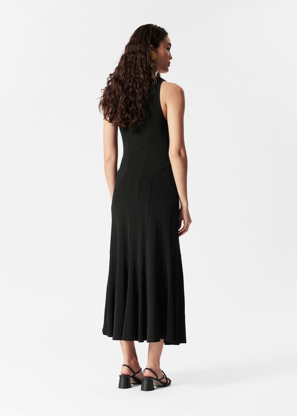 Image of Robe longue à coutures surpiquées