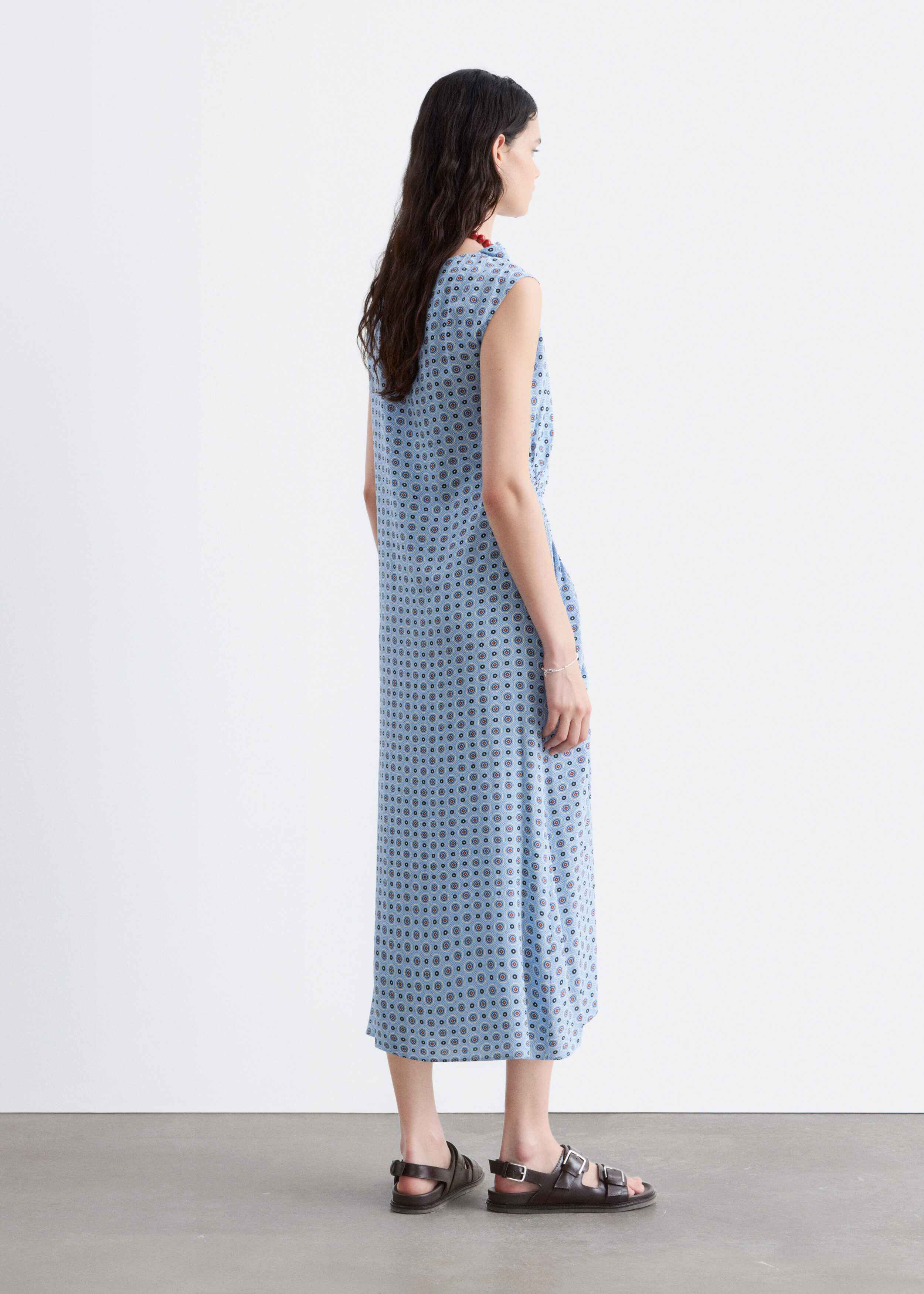 Boat-Neck Midi Dress - Blue/Printed - & Other Stories BE