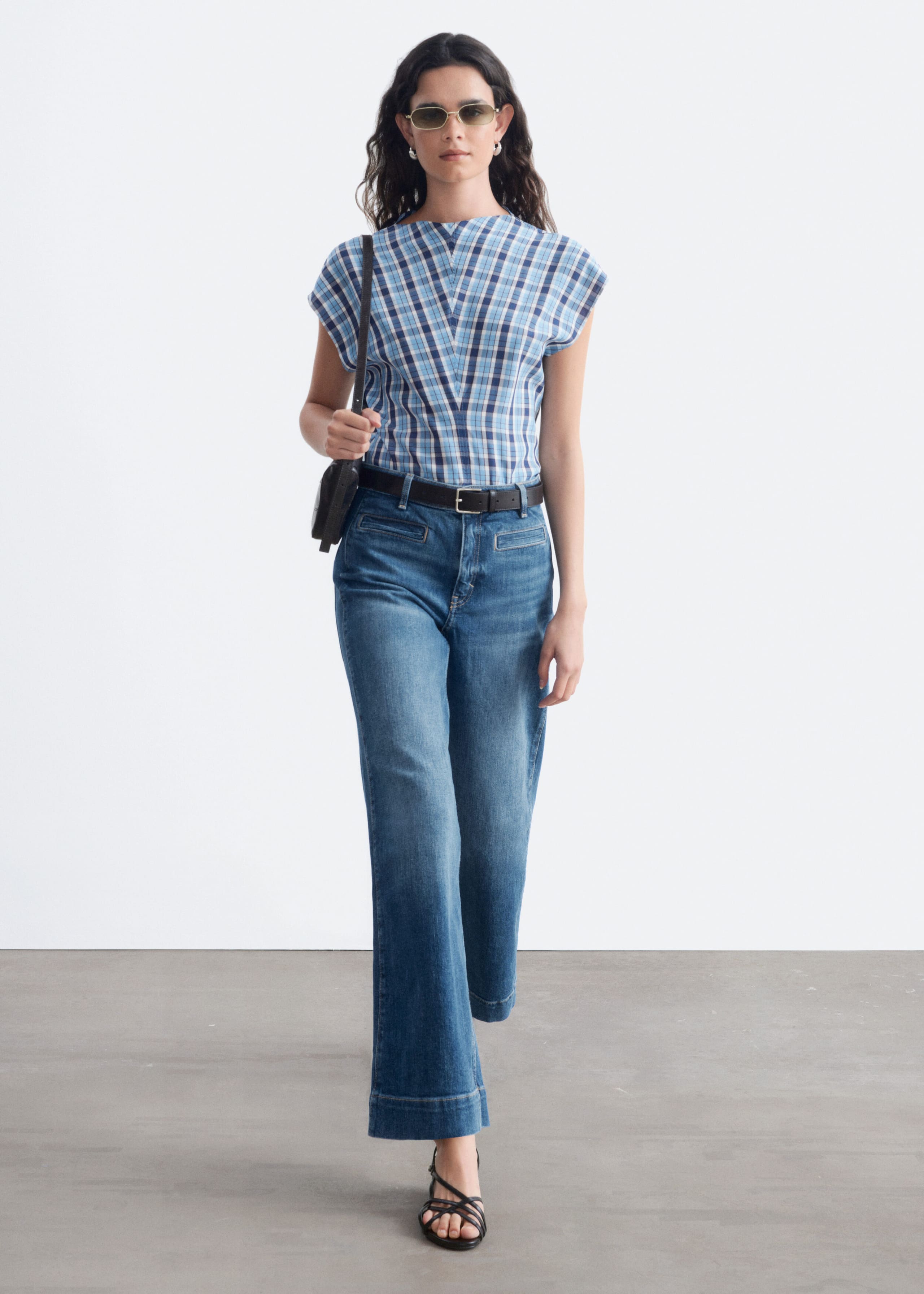 Regular Wide-Leg Jeans - Dark Blue - Lookbook