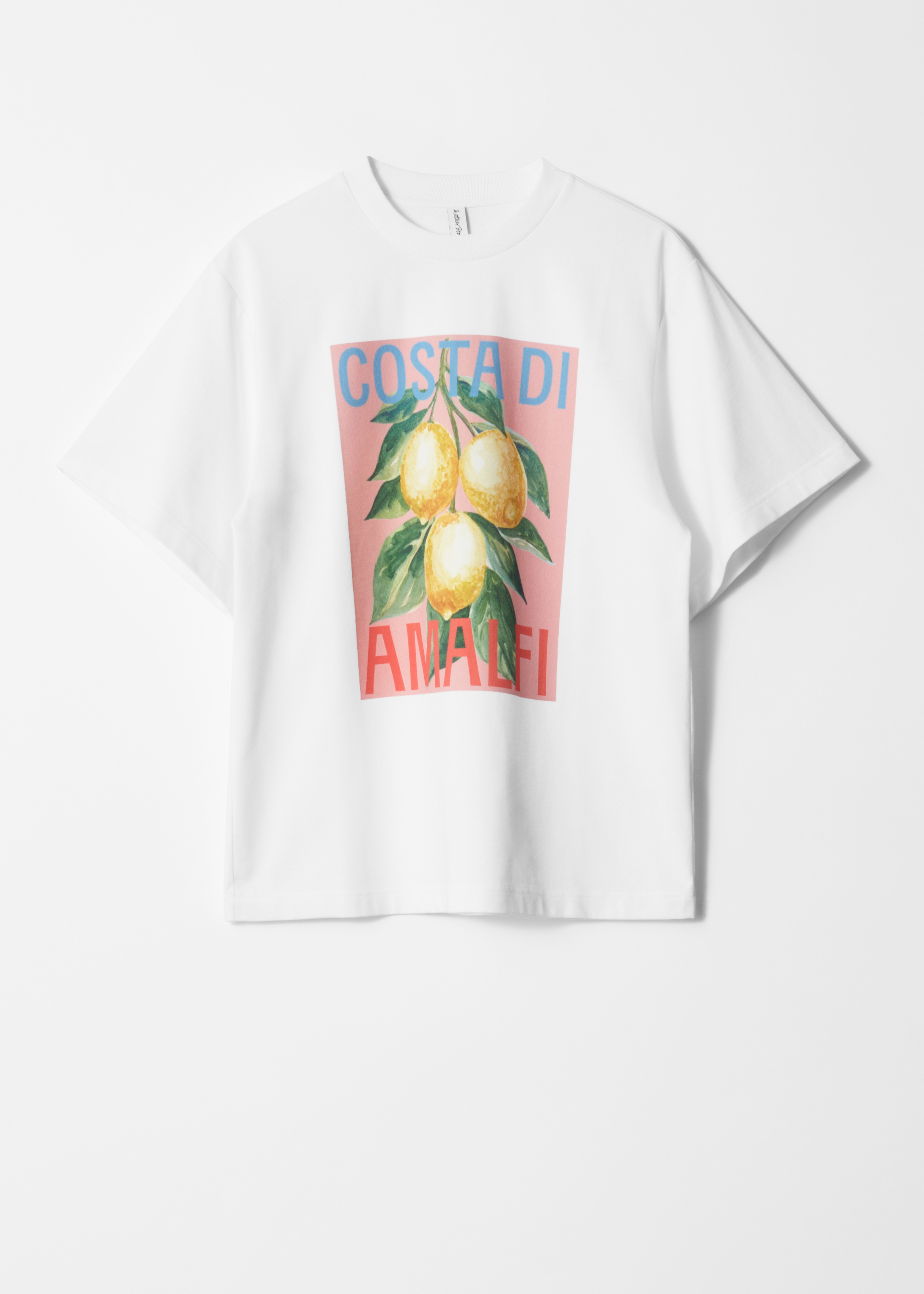 Oversized Print T-Shirt - White Print/Pink Print
