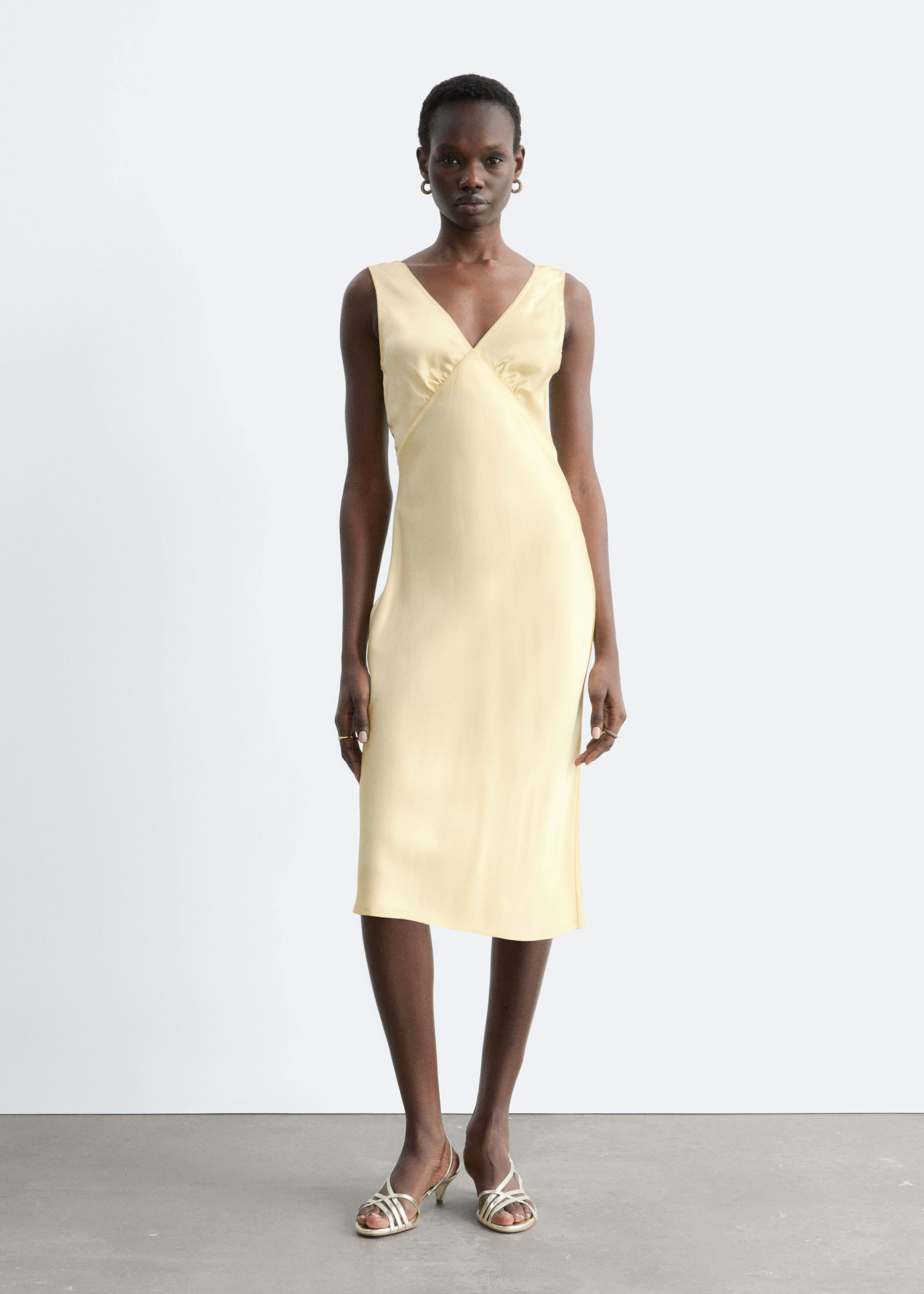 Image of V-Neck Slip Midi Dress