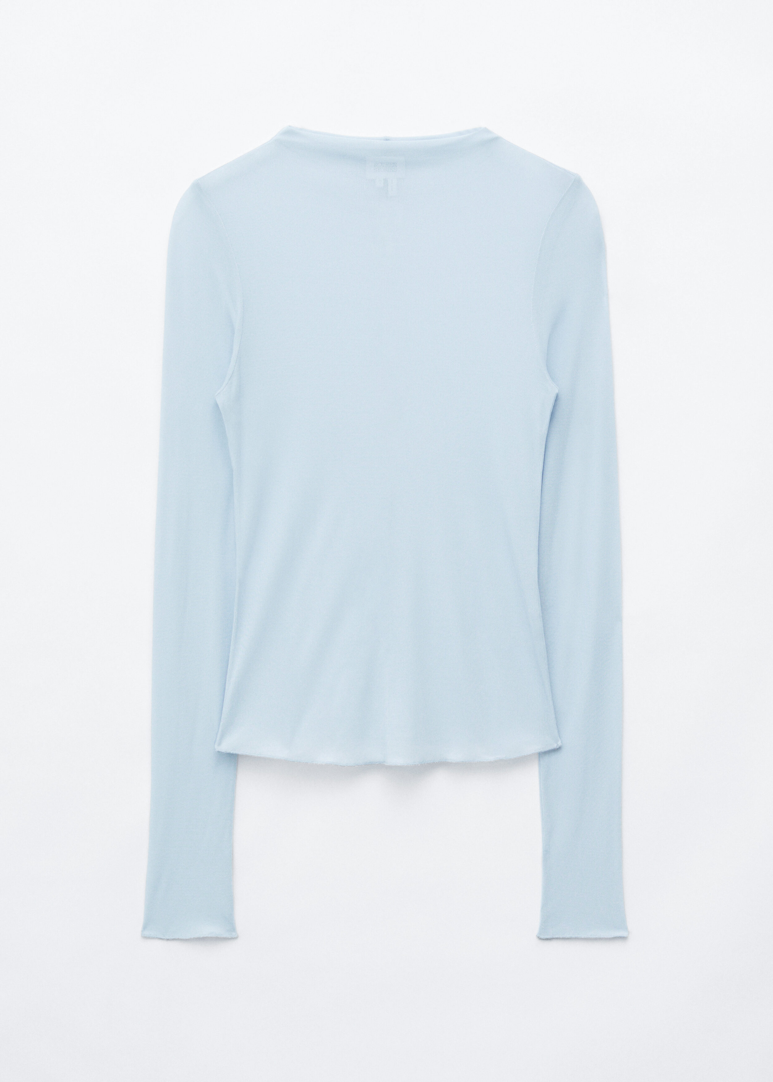 & Other Stories Ribbed Silk Top - Light Blue - Long sleeve tops | & Other Stories US