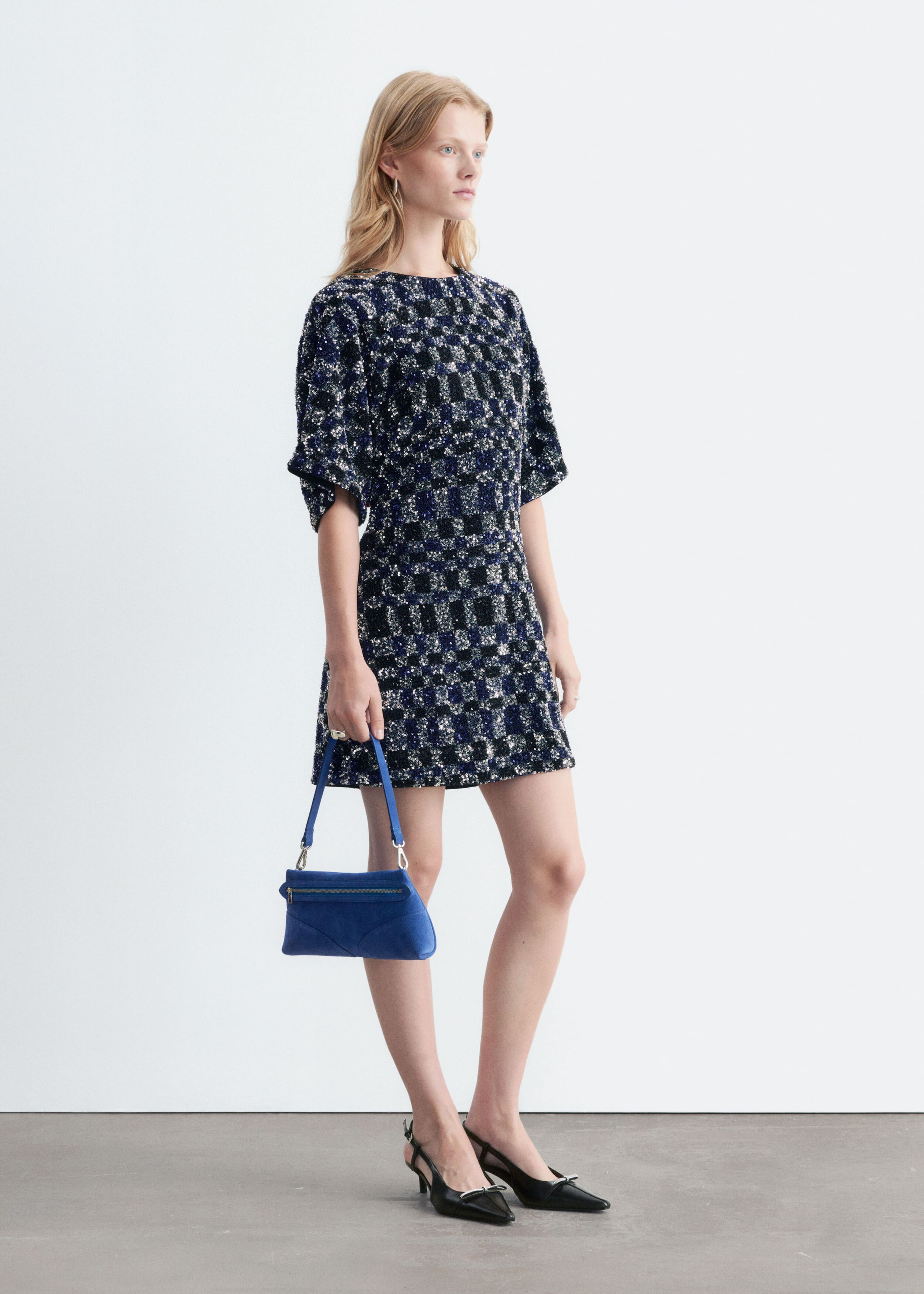 Mini Sequin Dress - Dark Blue/Silver - Lookbook