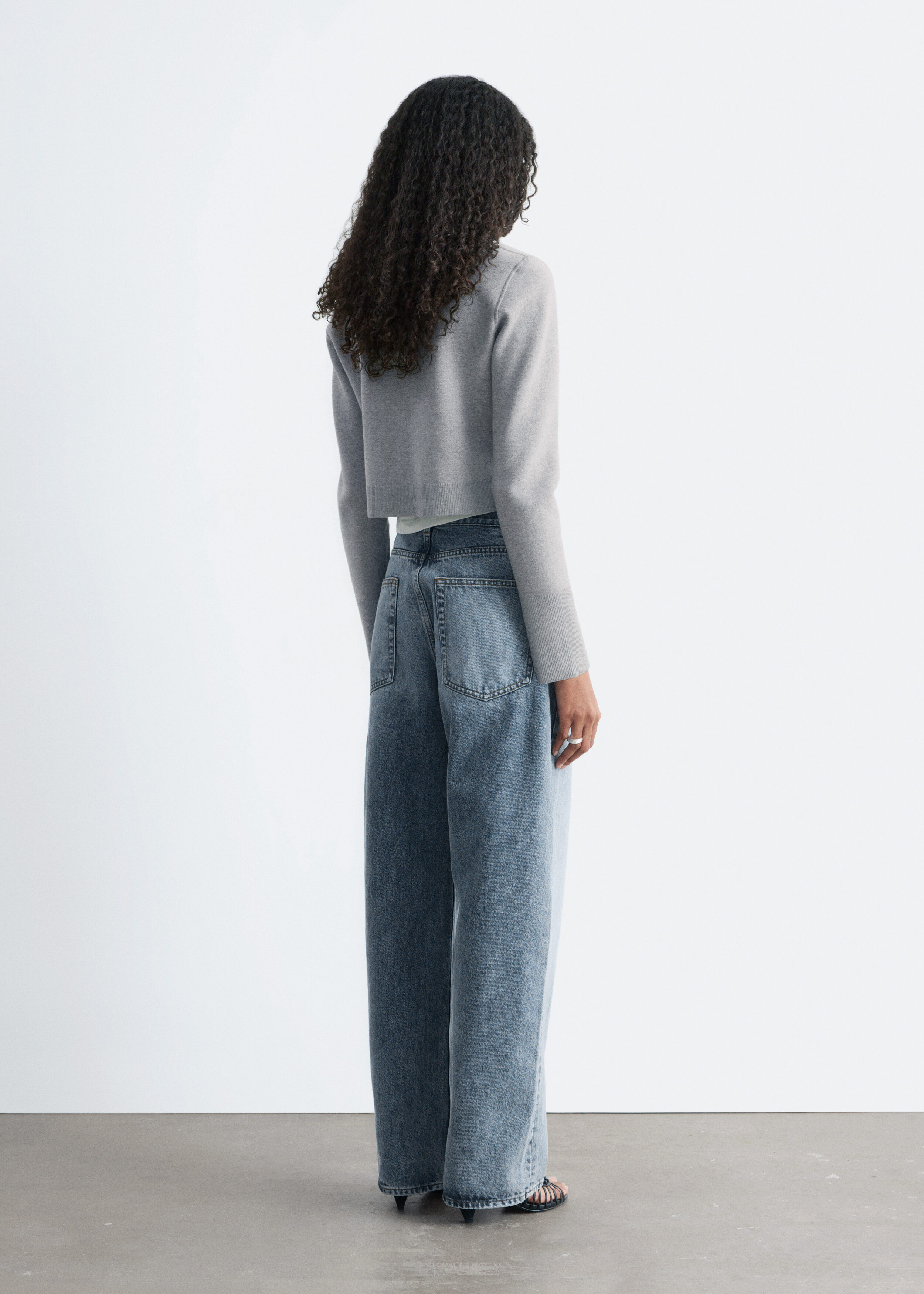 Cropped Reversible Cardigan - Grey/Turquoise - & Other Stories US