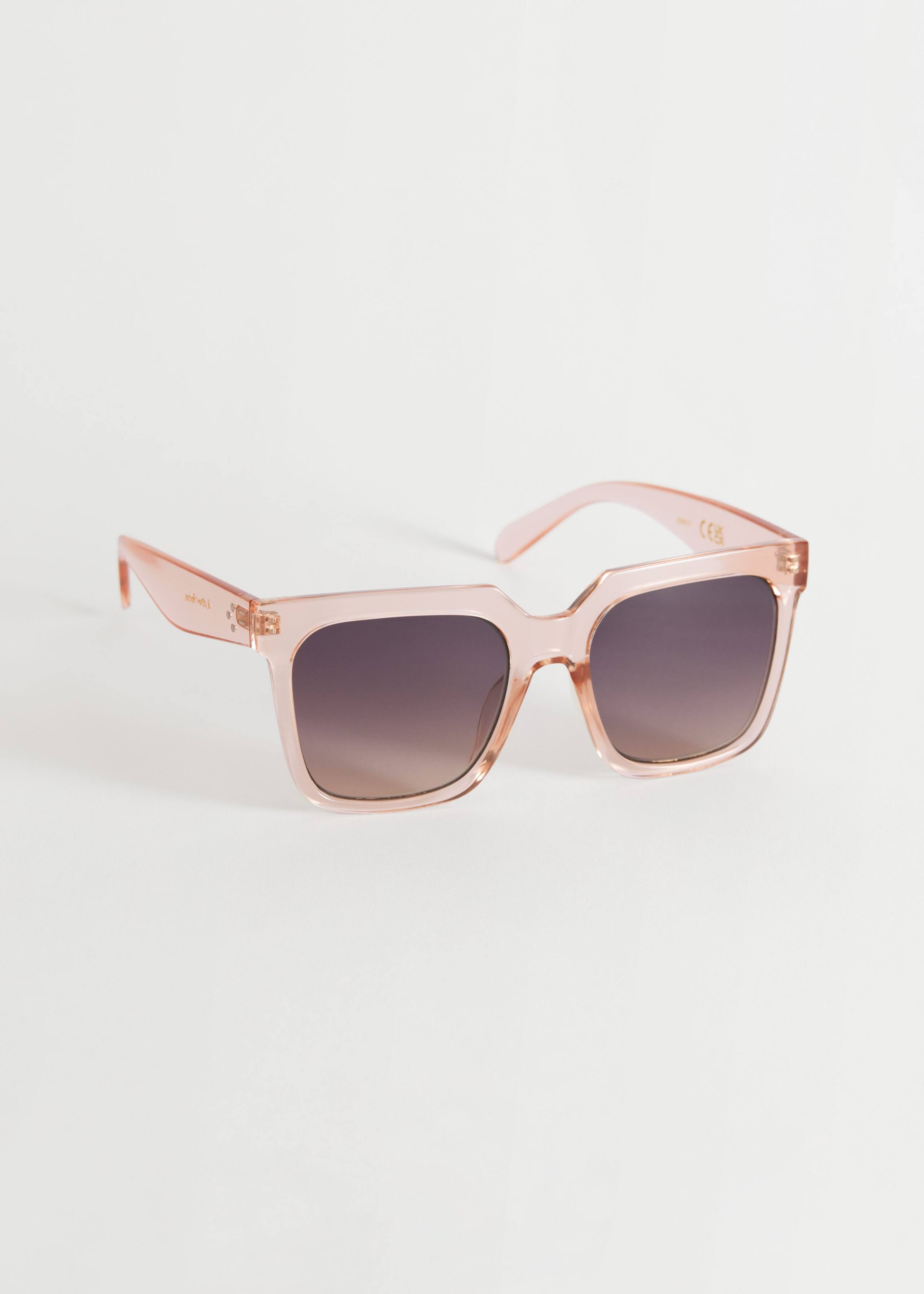 Squared Transparent Sunglasses - Transparent Pink - Natura morta