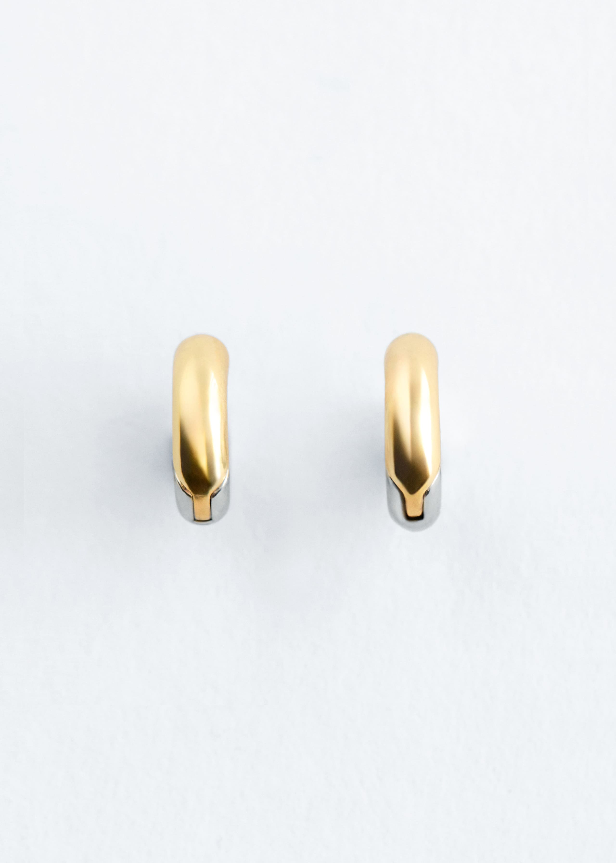 Image of Two-Toned Chunky Hoop Earrings