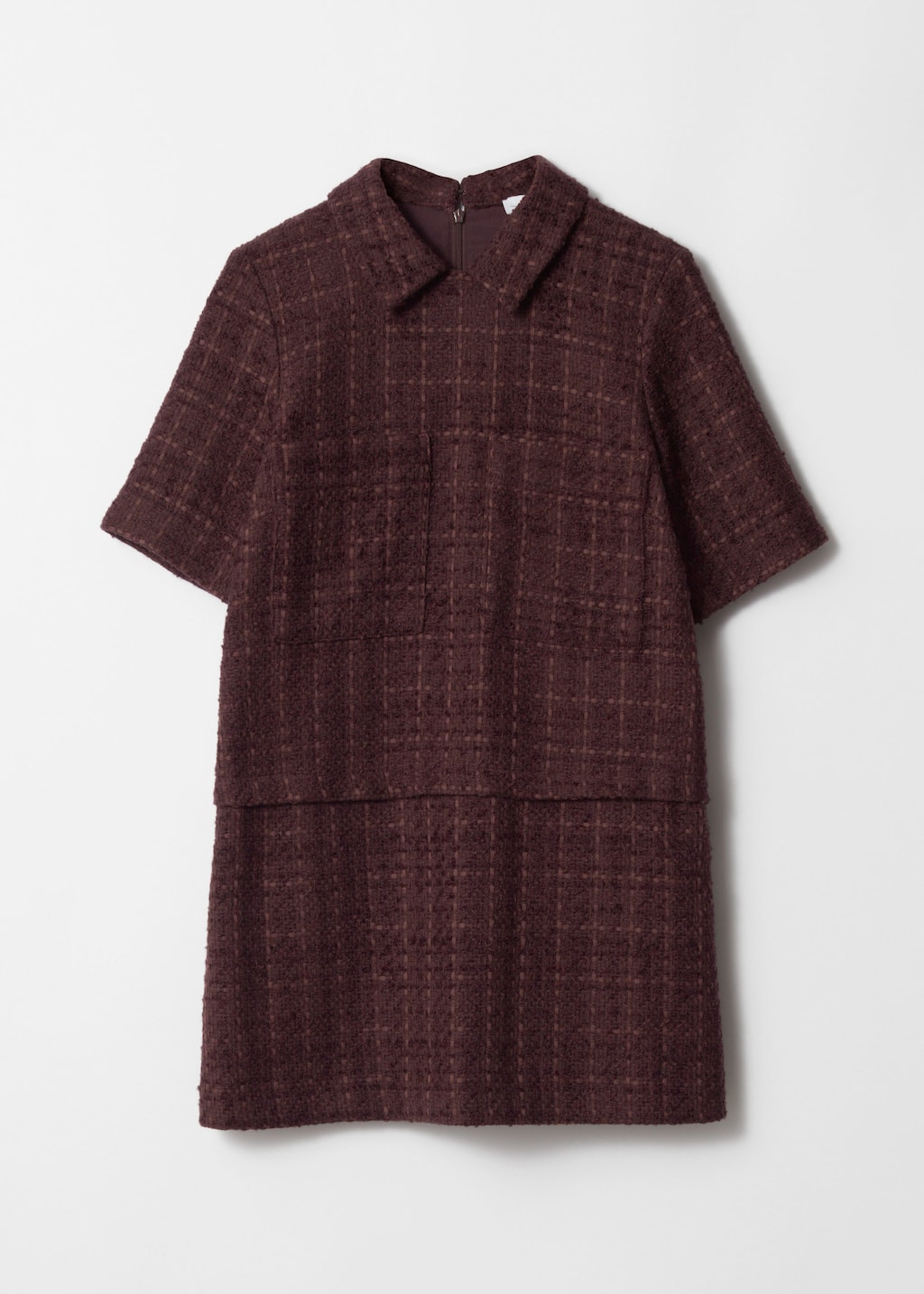 Collared Tweed Mini Dress - Brown Tweed - Still Life