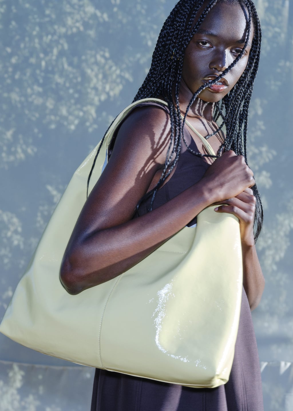Image of Large Patent-Leather Tote Bag