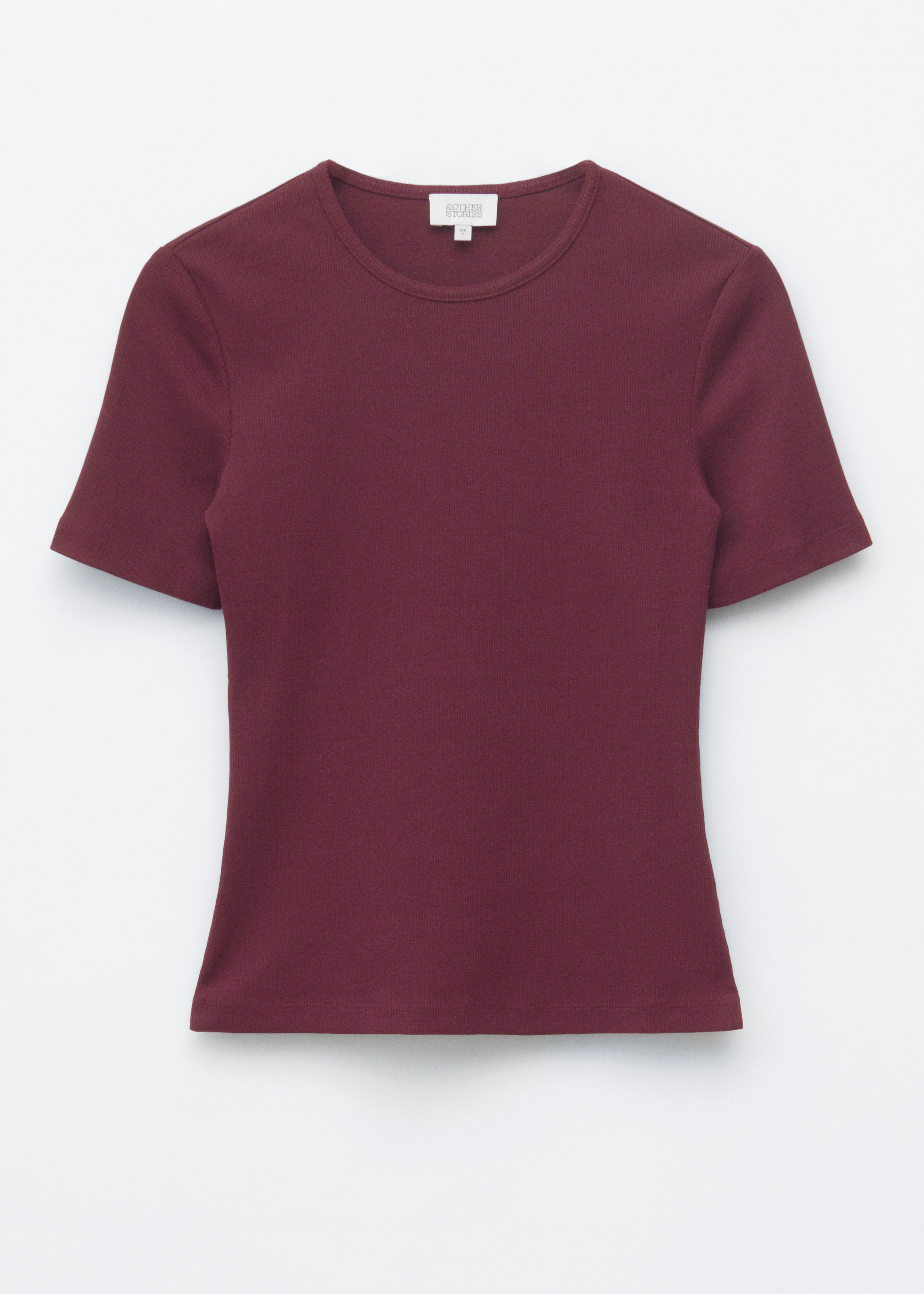 Ribbad t-shirt - Mörkröd/Vit/Ljusgul/Svart/Mörkbrun/Grå/Melange/Brun/randig/Beige