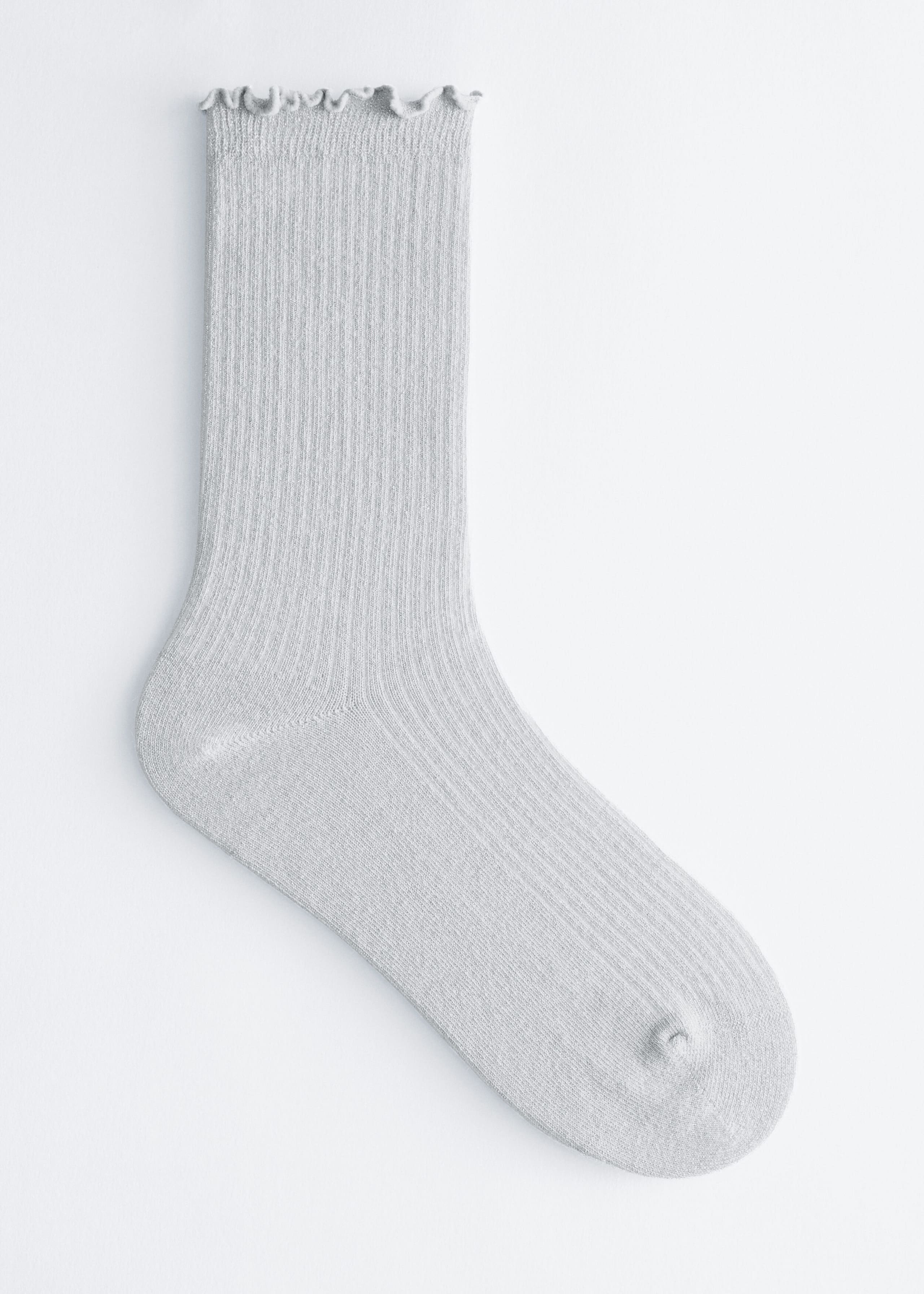 Frilled Glitter Socks - Silver - Still Life