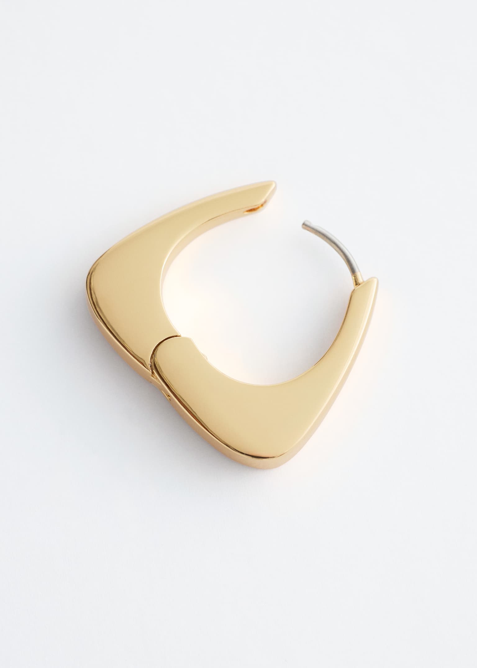 Chunky Triangle Hoop Earrings - Gold/Silver - 3