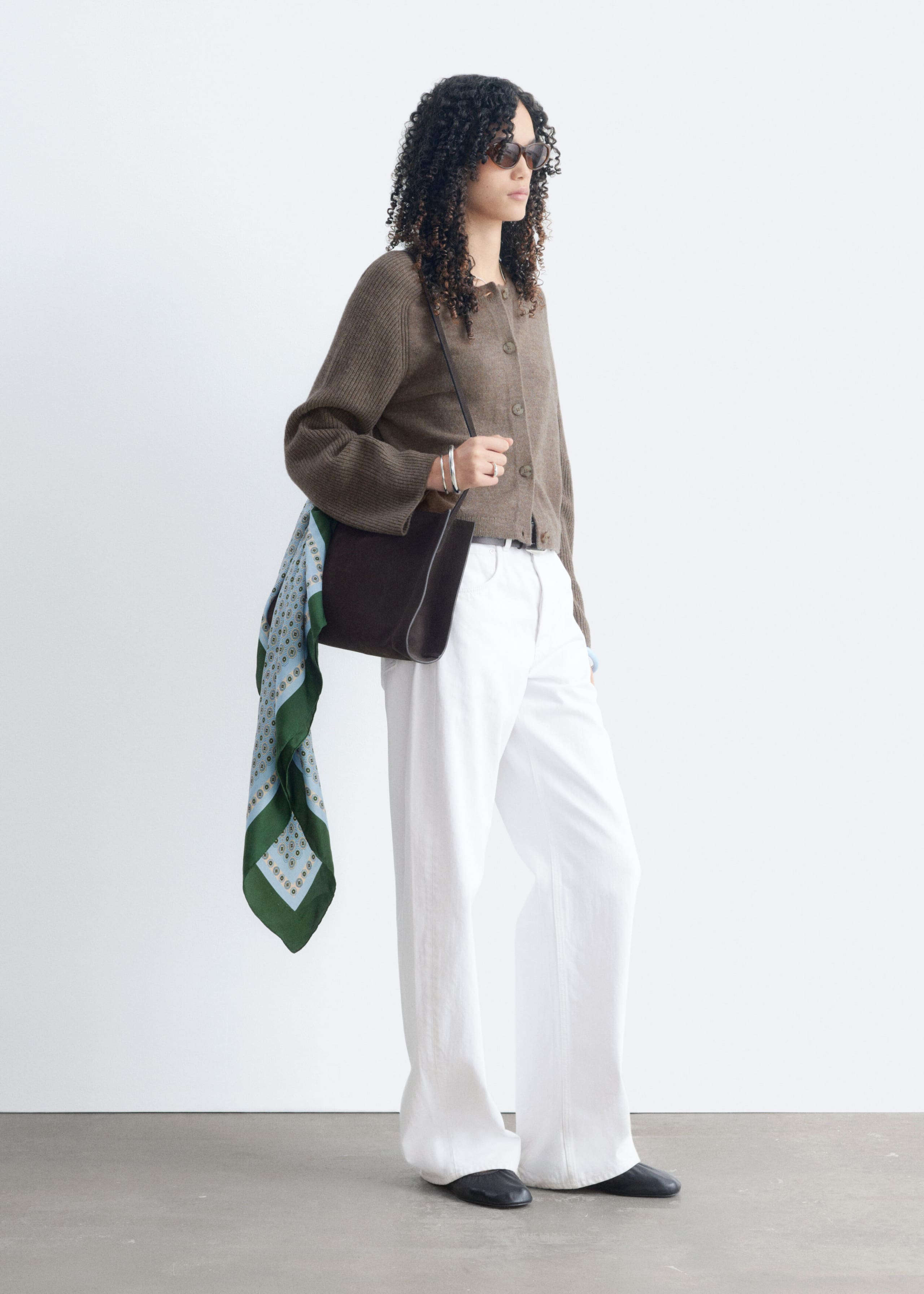 Relaxed Wool-Cotton Cardigan - Dark Blue - Lookbook
