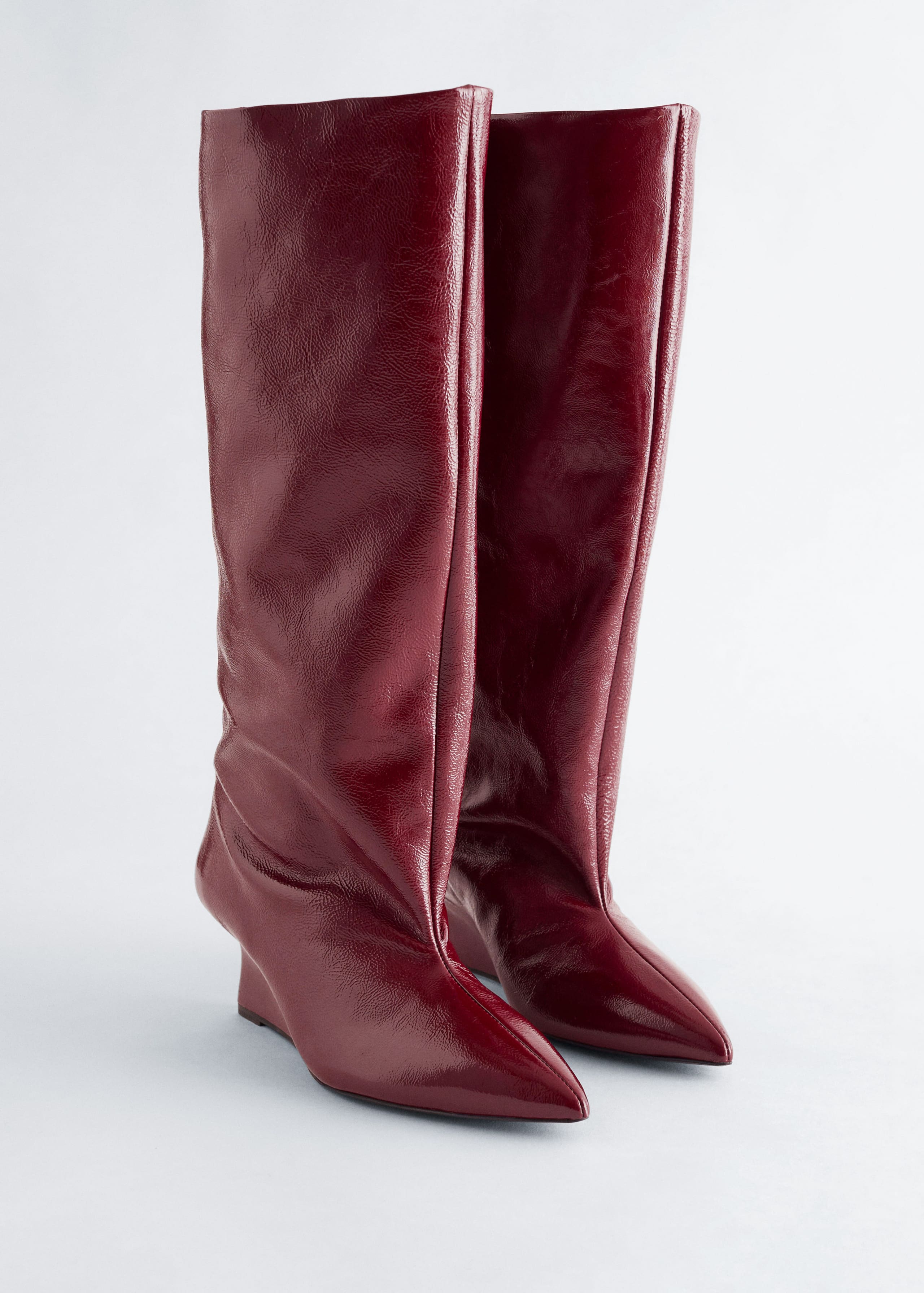 Image of Wedge-Heel Knee-High Boots