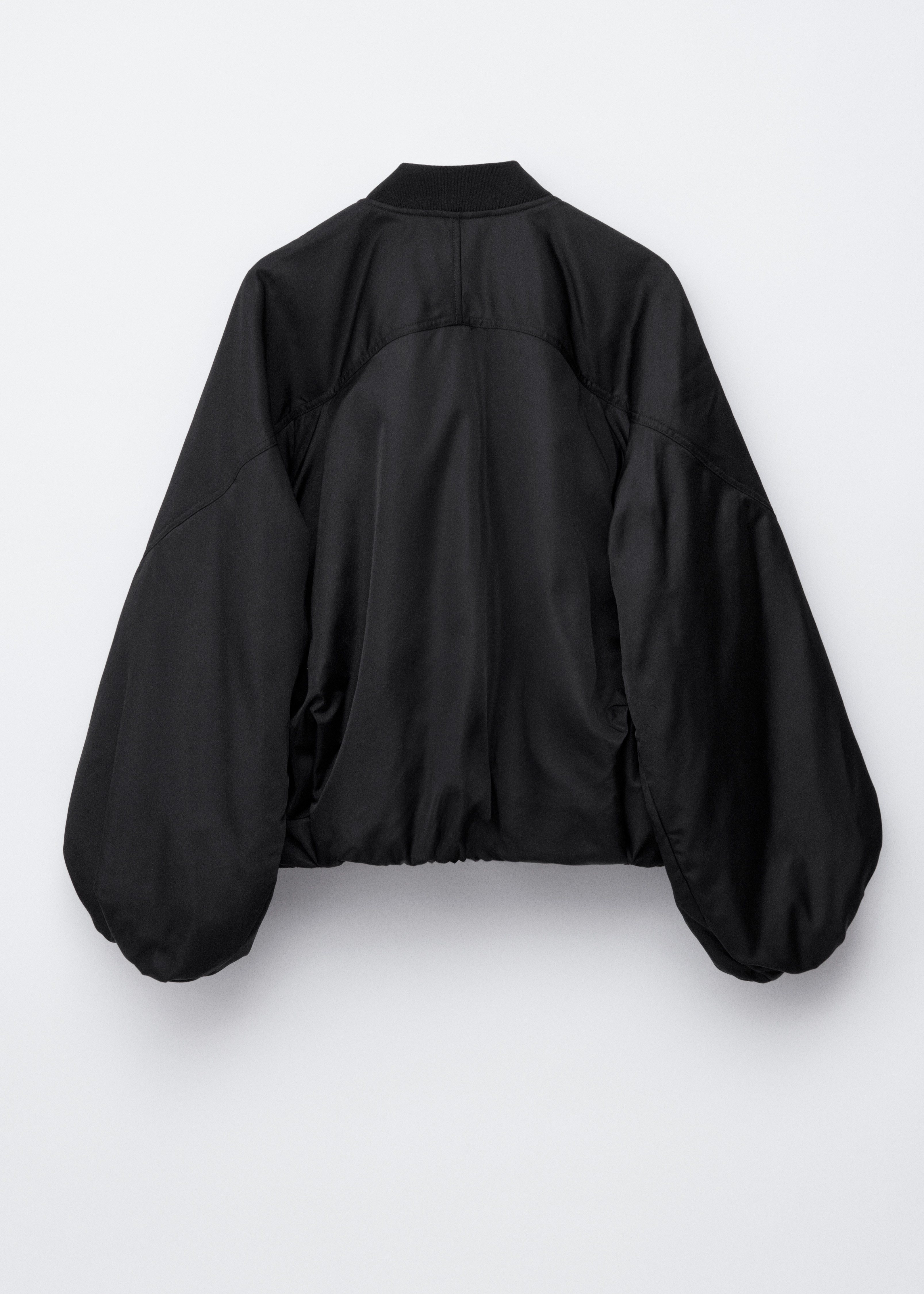 Bomber con maniche voluminose - Nero/Rosso scuro