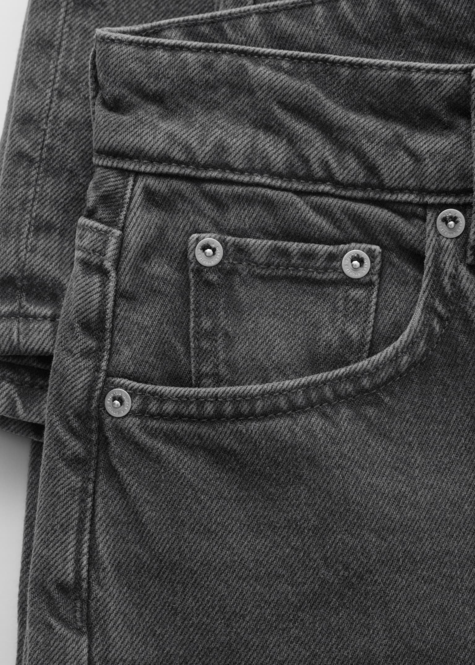 Ruimvallende jeans met wijde pijpen - Zwart/Beige - 3