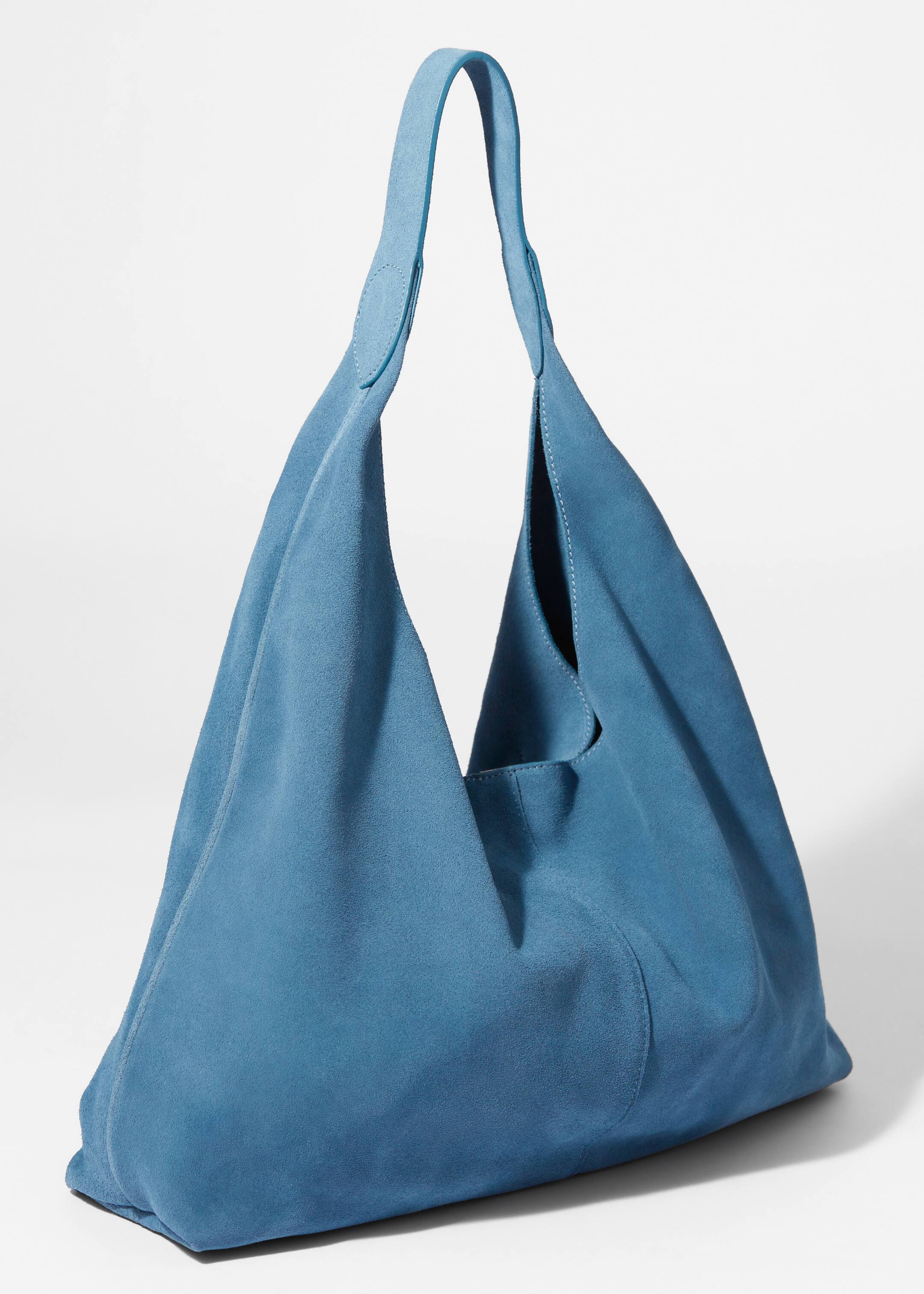Visualizza immagine più grande: Borsa tote grande in pelle scamosciata - Pelle scamosciata blu - DONNA | H&M IT 4