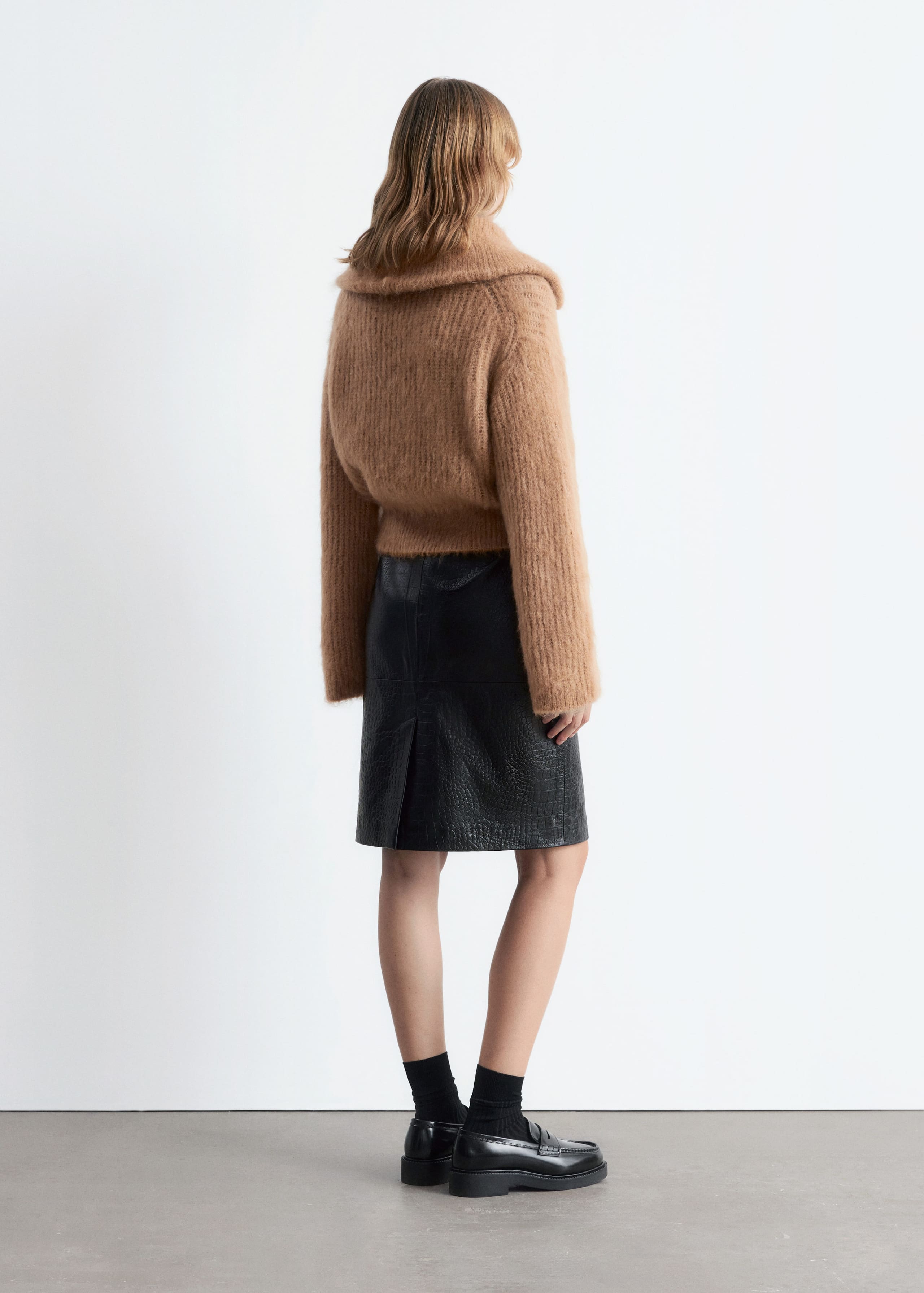 Image of Rib-Knit Zip-Up Sweater