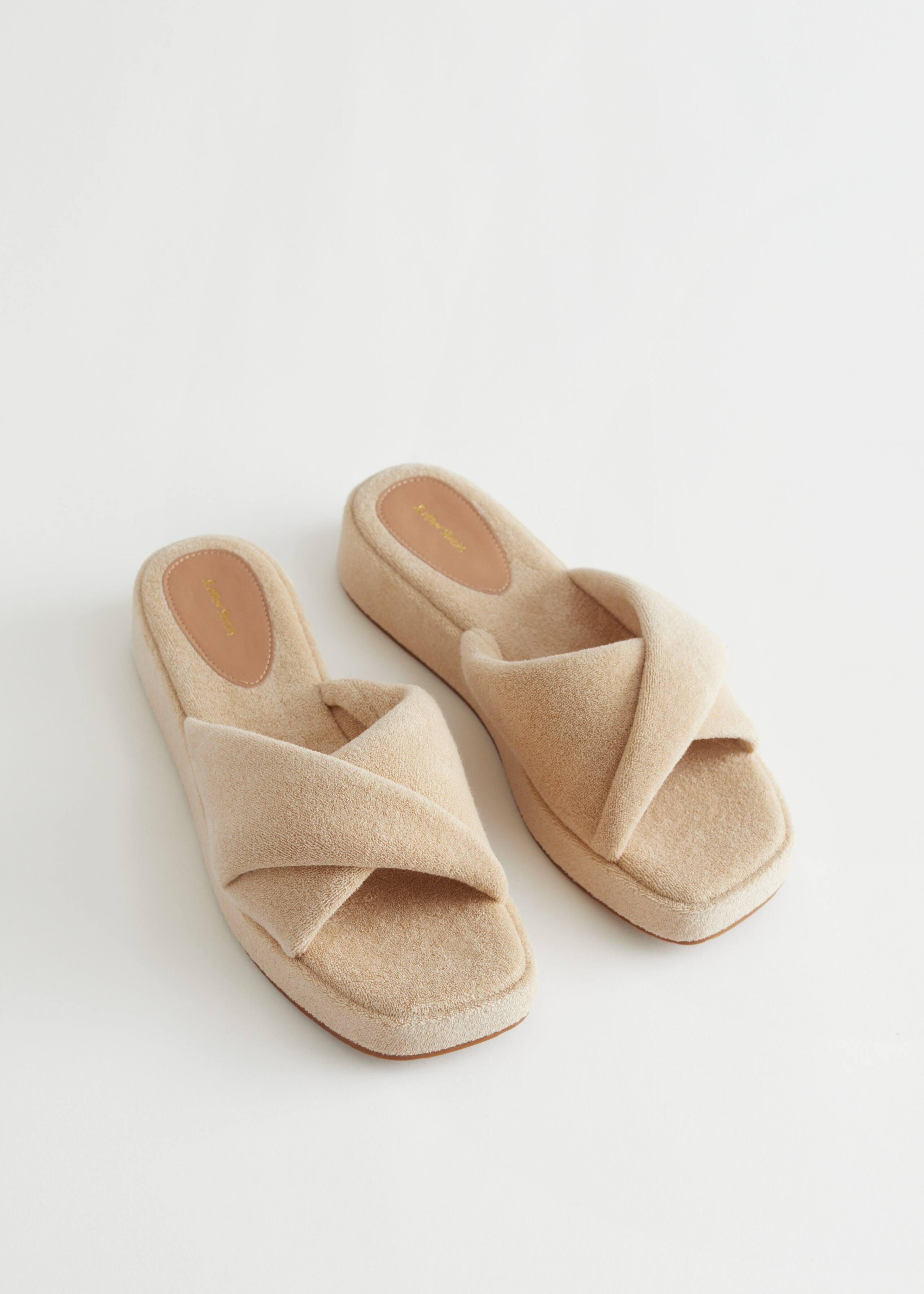 Platform Terry Sandals - Beige - Bodegón