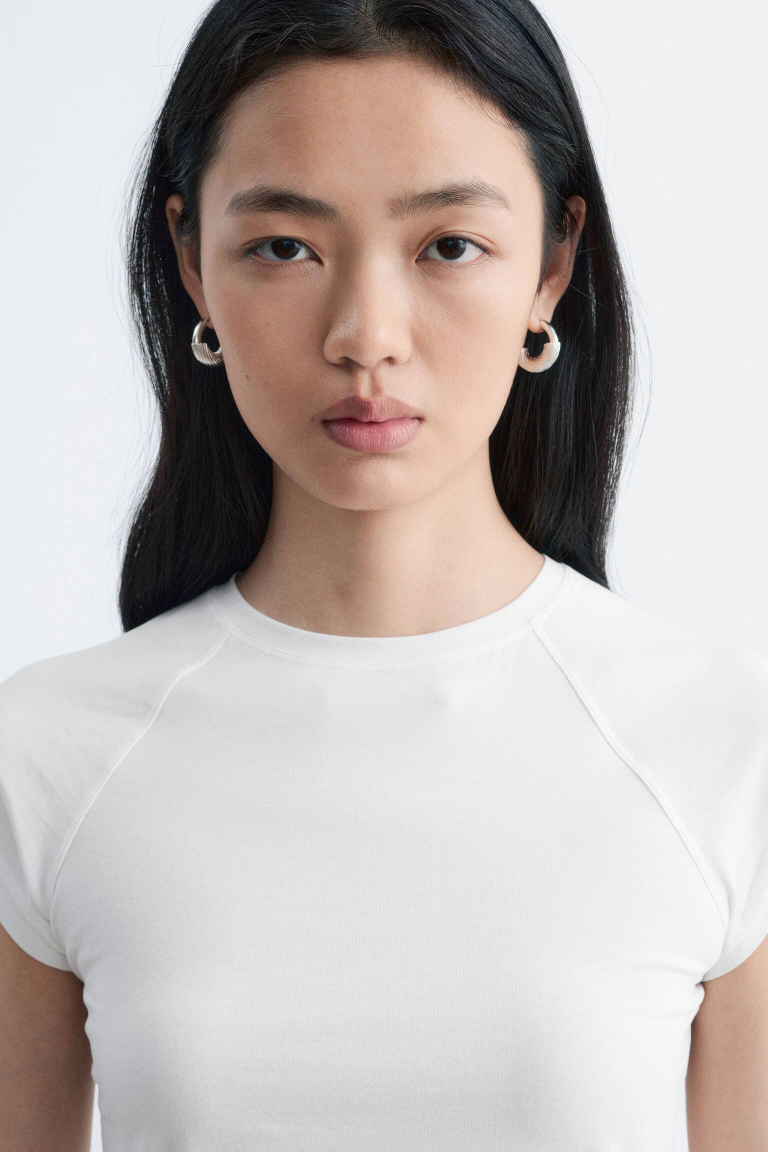 Nauwsluitend T-shirt van jersey - Wit/Donkergrijs/Lichtblauw - 6