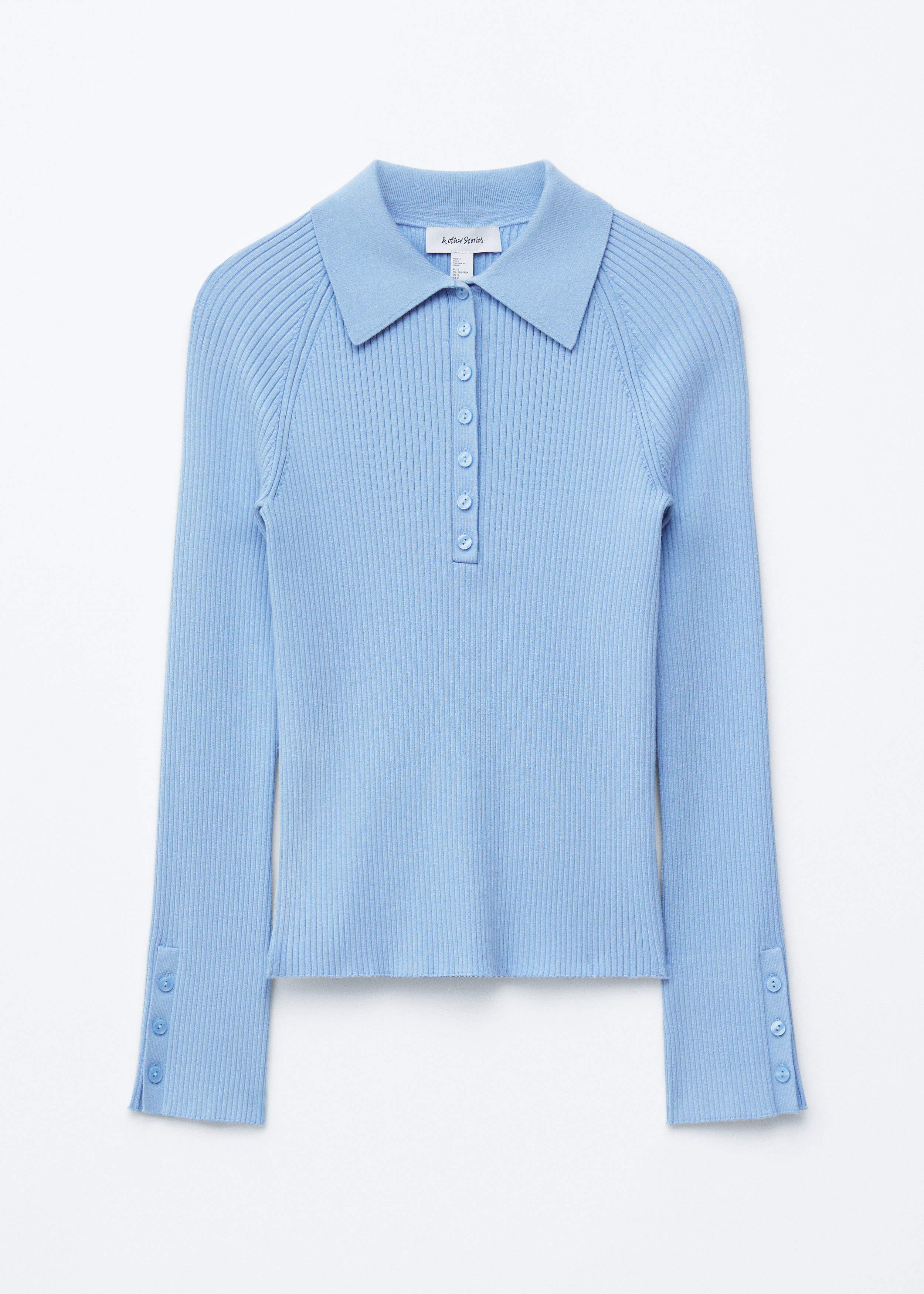 Rib-Knit Polo Shirt - Light Blue - & Other Stories US