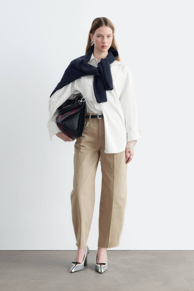 Jeans barrel alla caviglia - Beige/Nero lavato/Blu lavato - 1