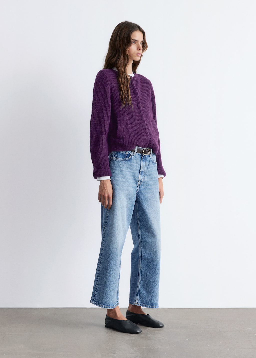 Image of Rib-Knit Cardigan