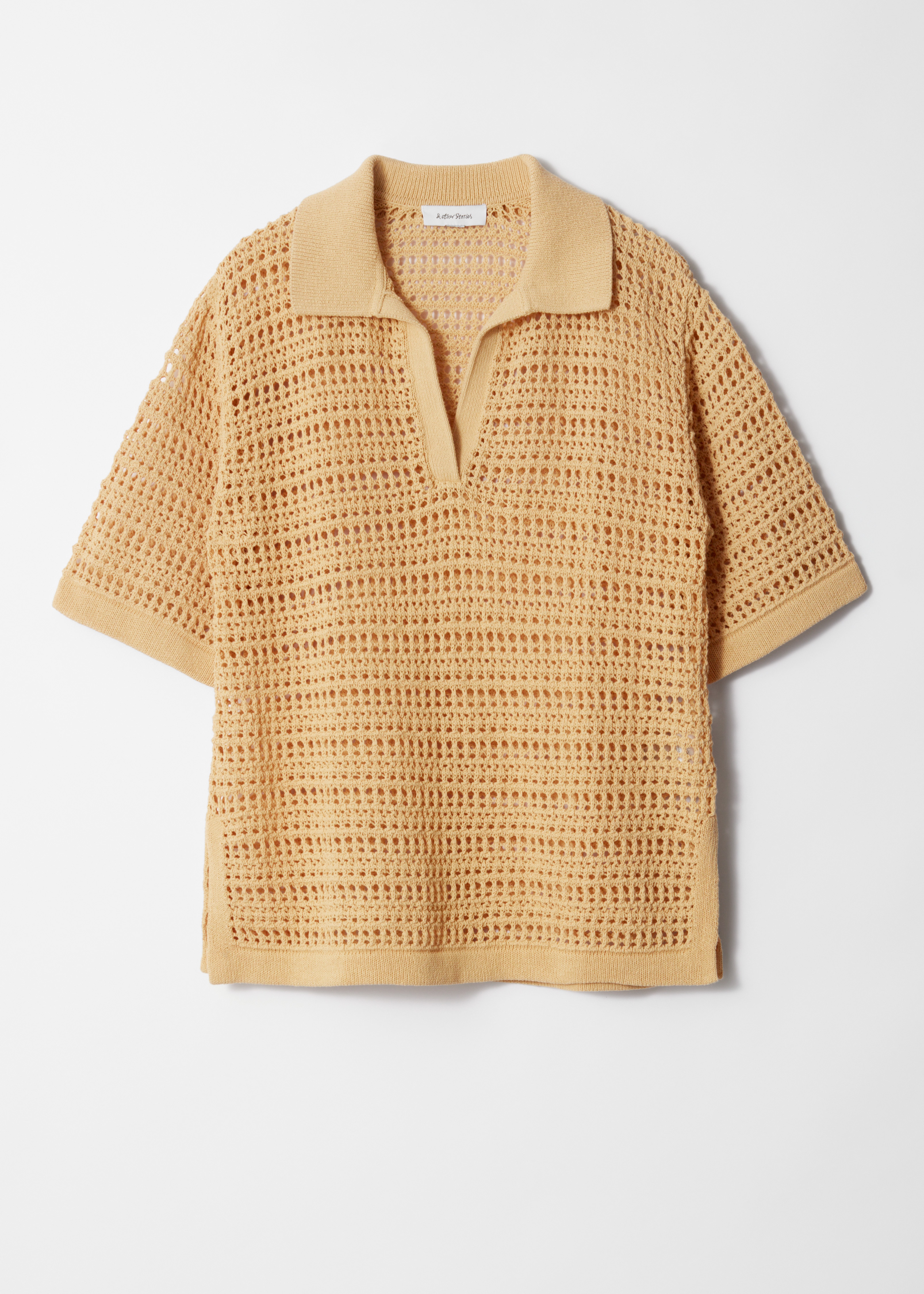 Polo in maglia pointelle - Giallo