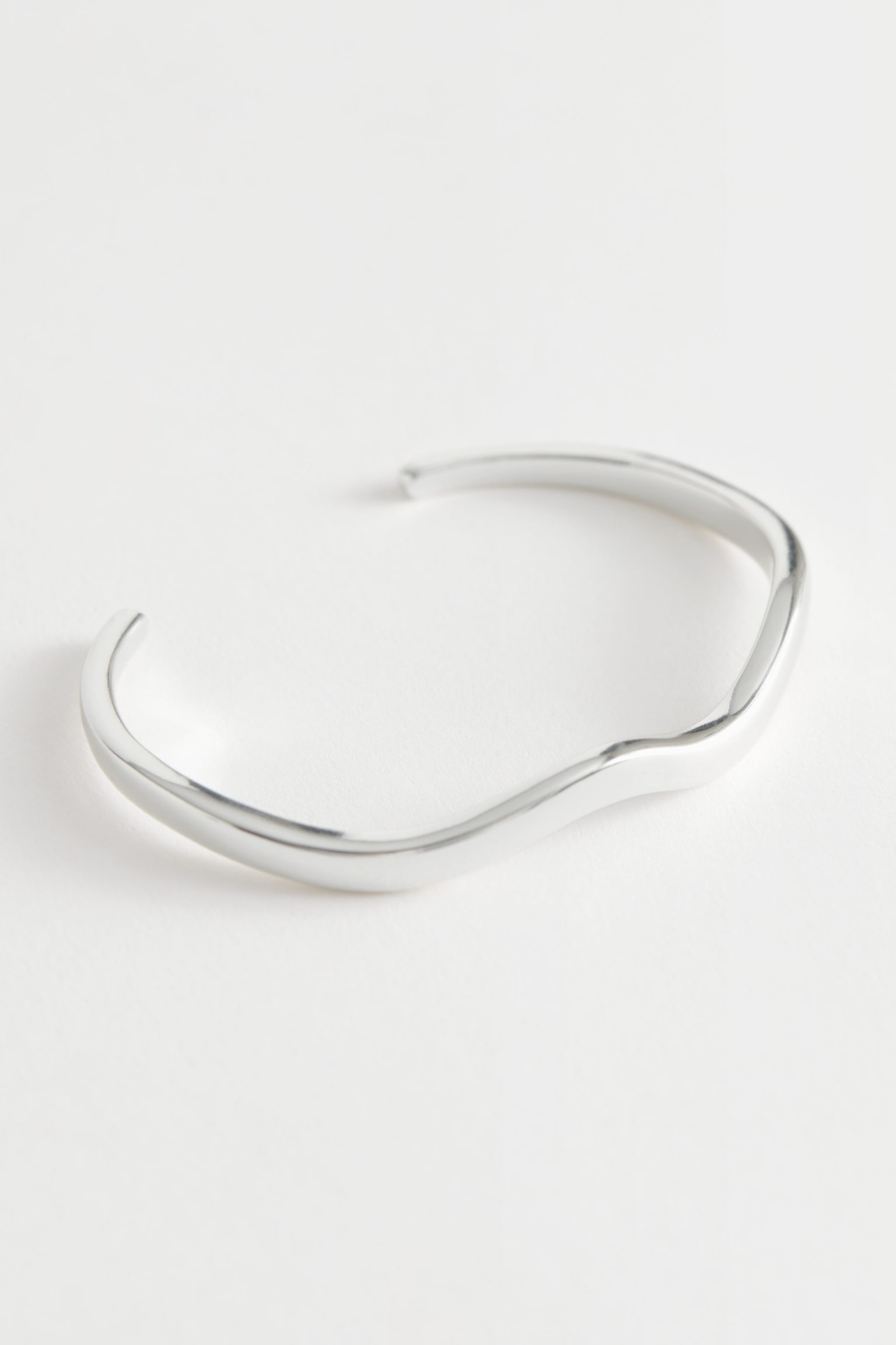 Wave Cuff Bracelet - כסוף - 1