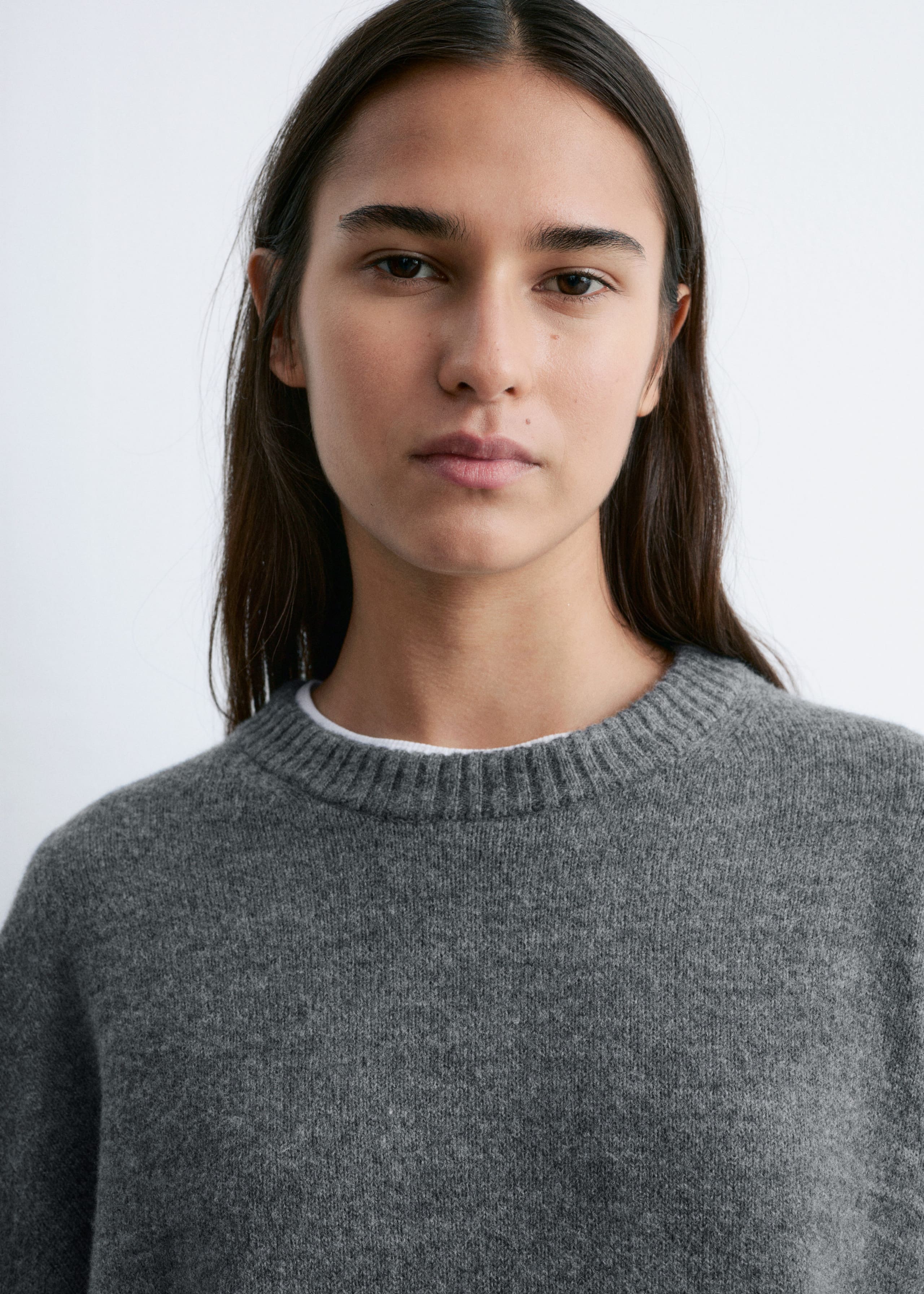 Boxy Knit Jumper - Dark Brown - Lookbook