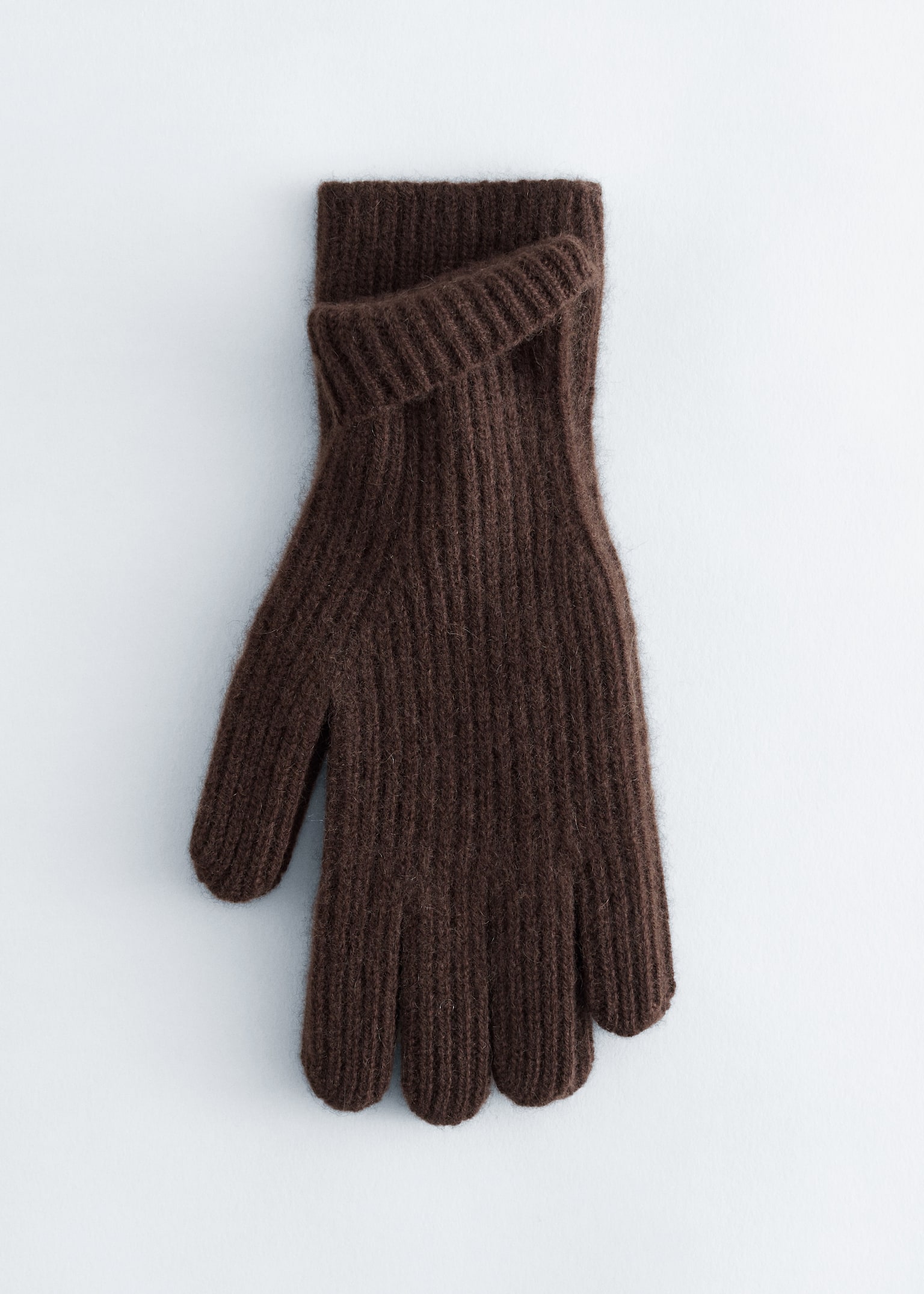 Ribbed Cashmere Gloves - Dark Brown/Navy Blue/Black/Mole - 3