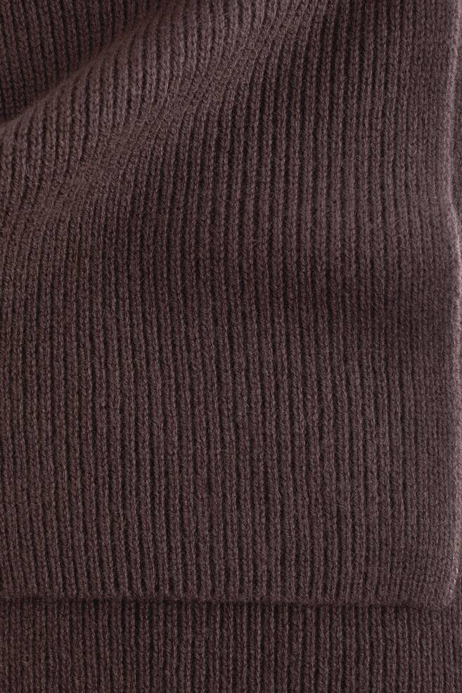 Wełniany szal z kapturem - Mahoniowy - 5