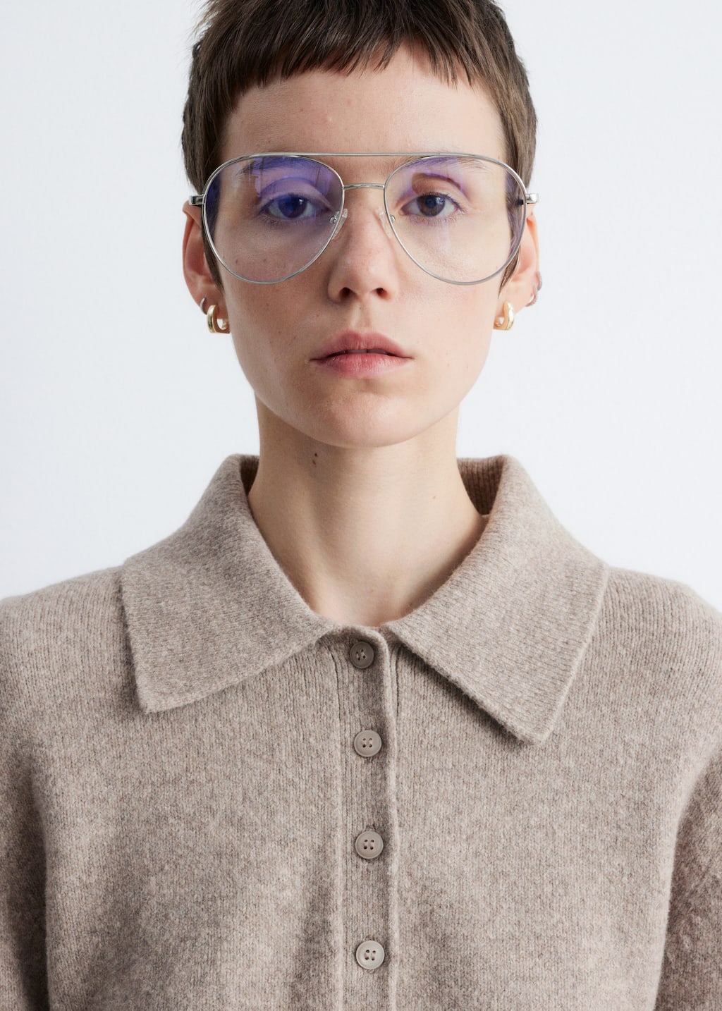 Image of Knitted Collar Cardigan