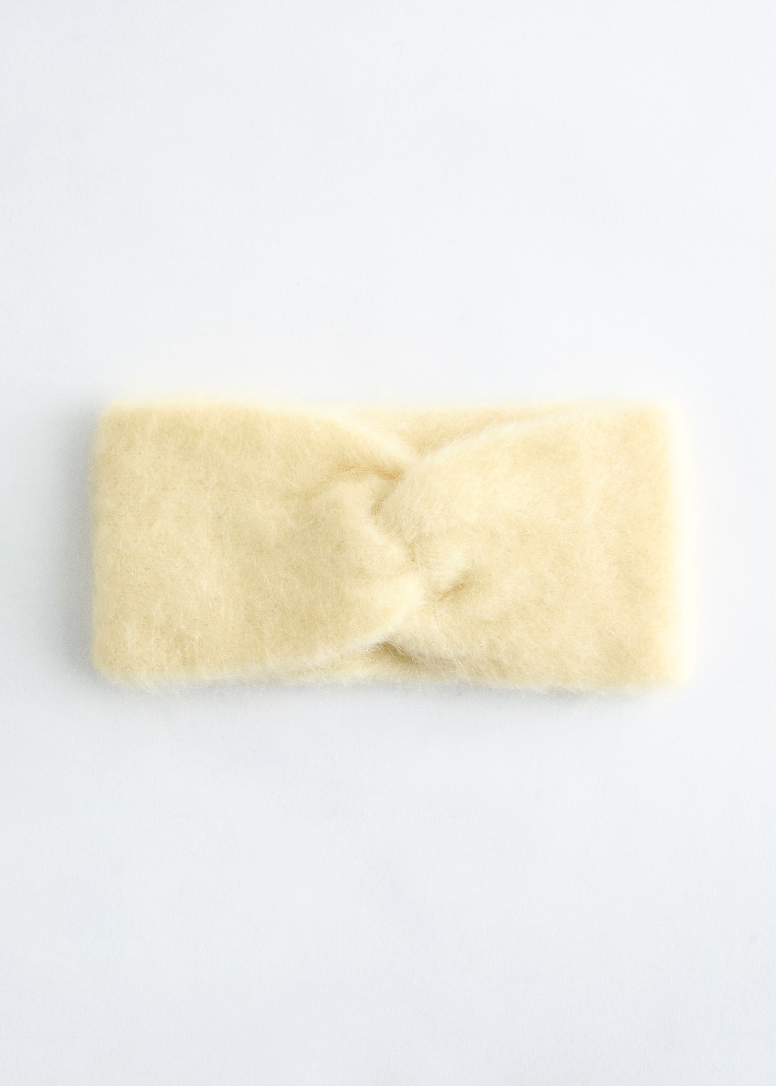 Mohair-Blend Twist-Front Headband - Light Yellow