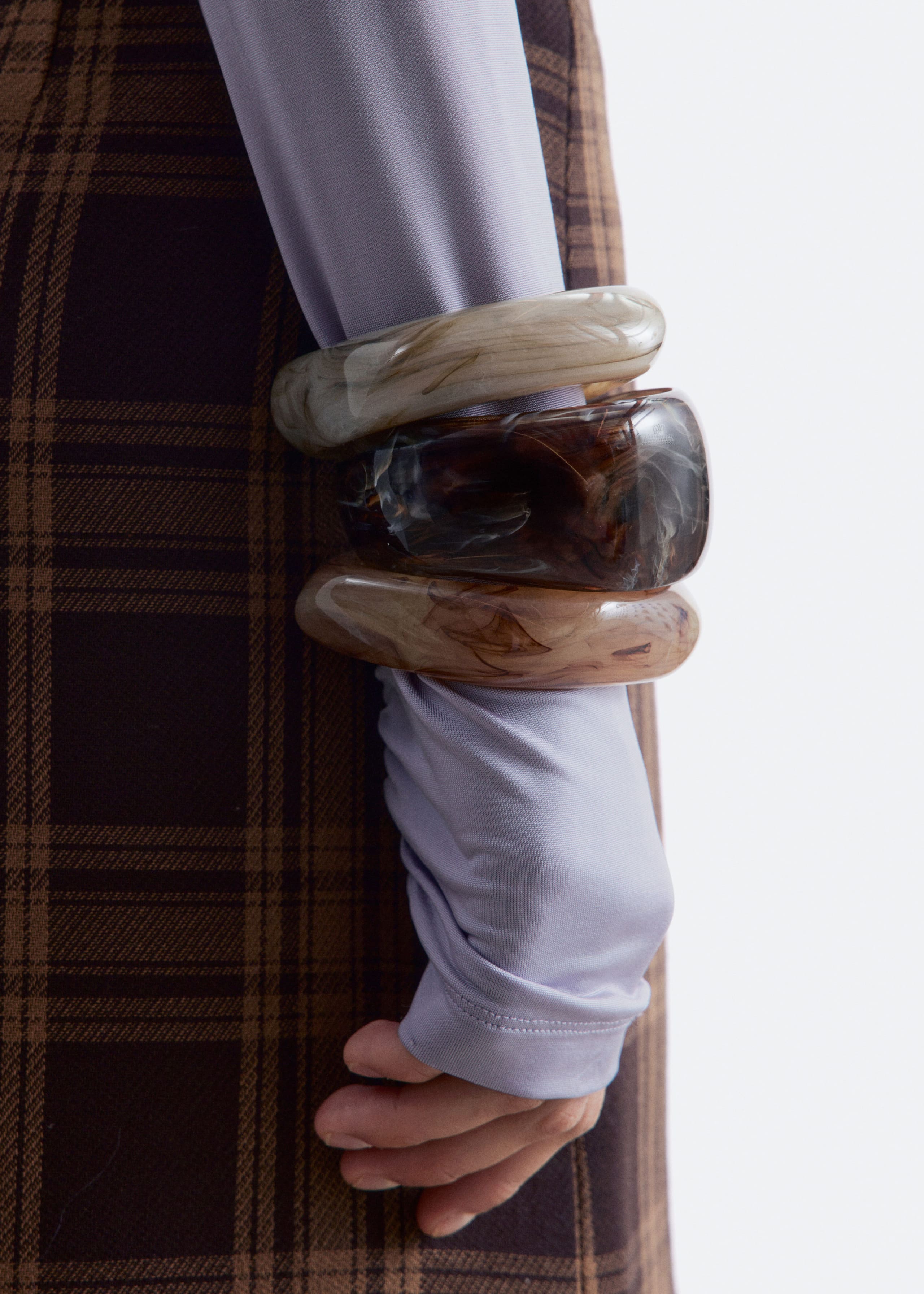 Image of Conjunto de brazaletes con efecto amarmolado