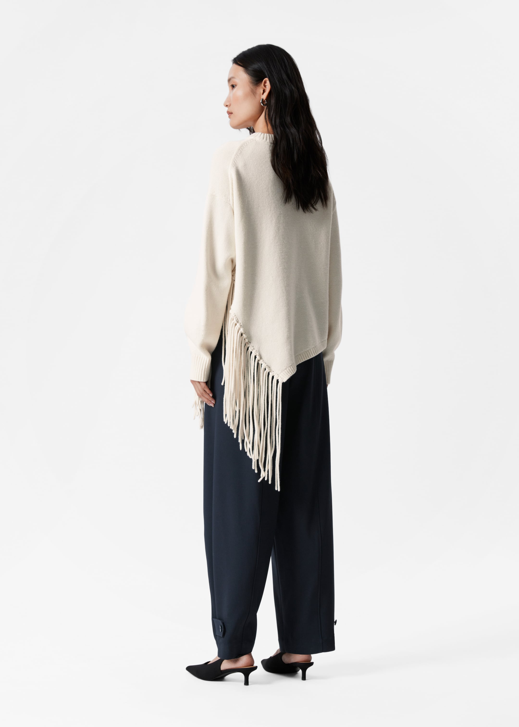 Visa större bild: Byxa med dragsko - Marinblå - DAM | H&M SE 4