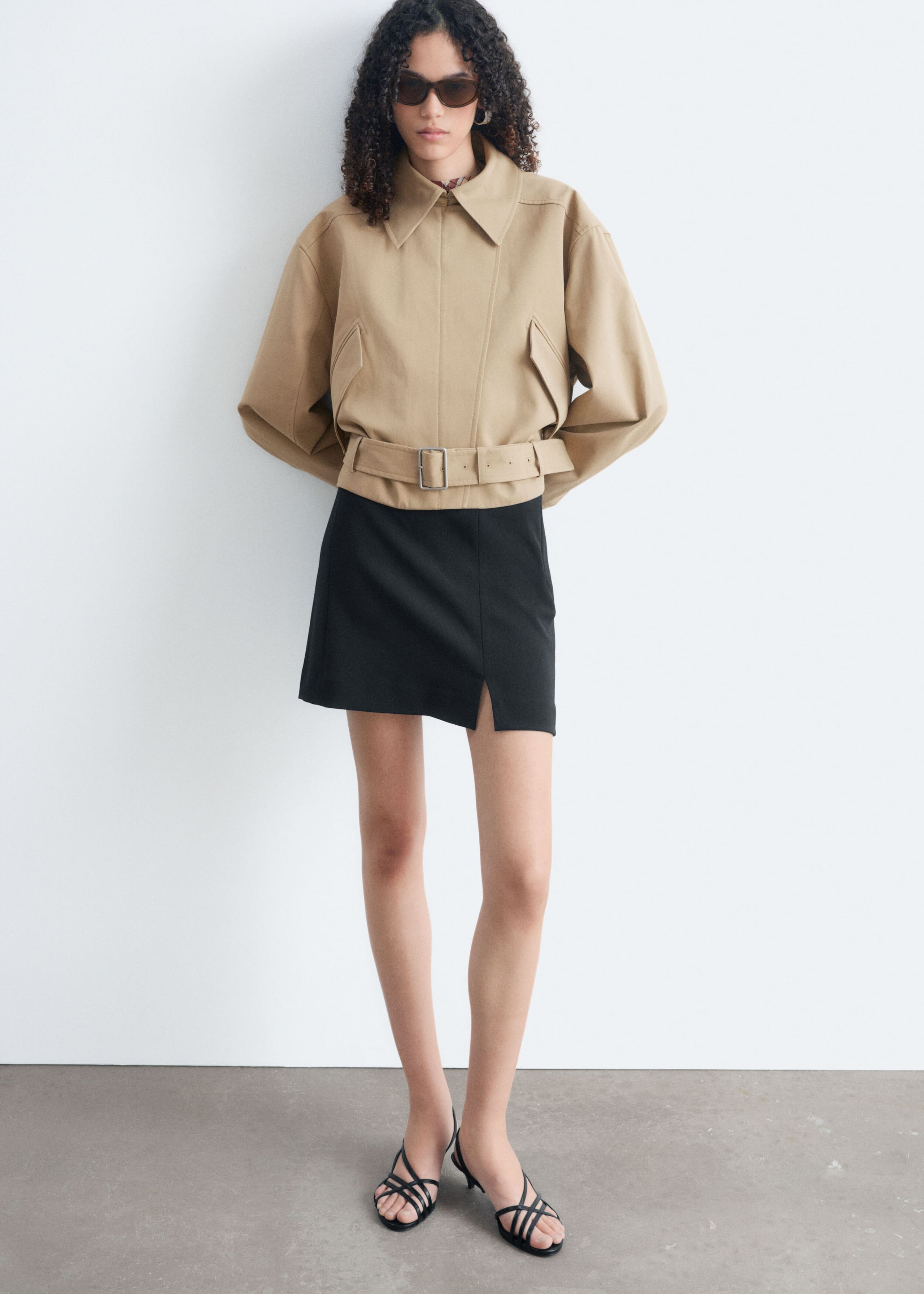Belted Cotton Twill Jacket - Beige - Lookbook