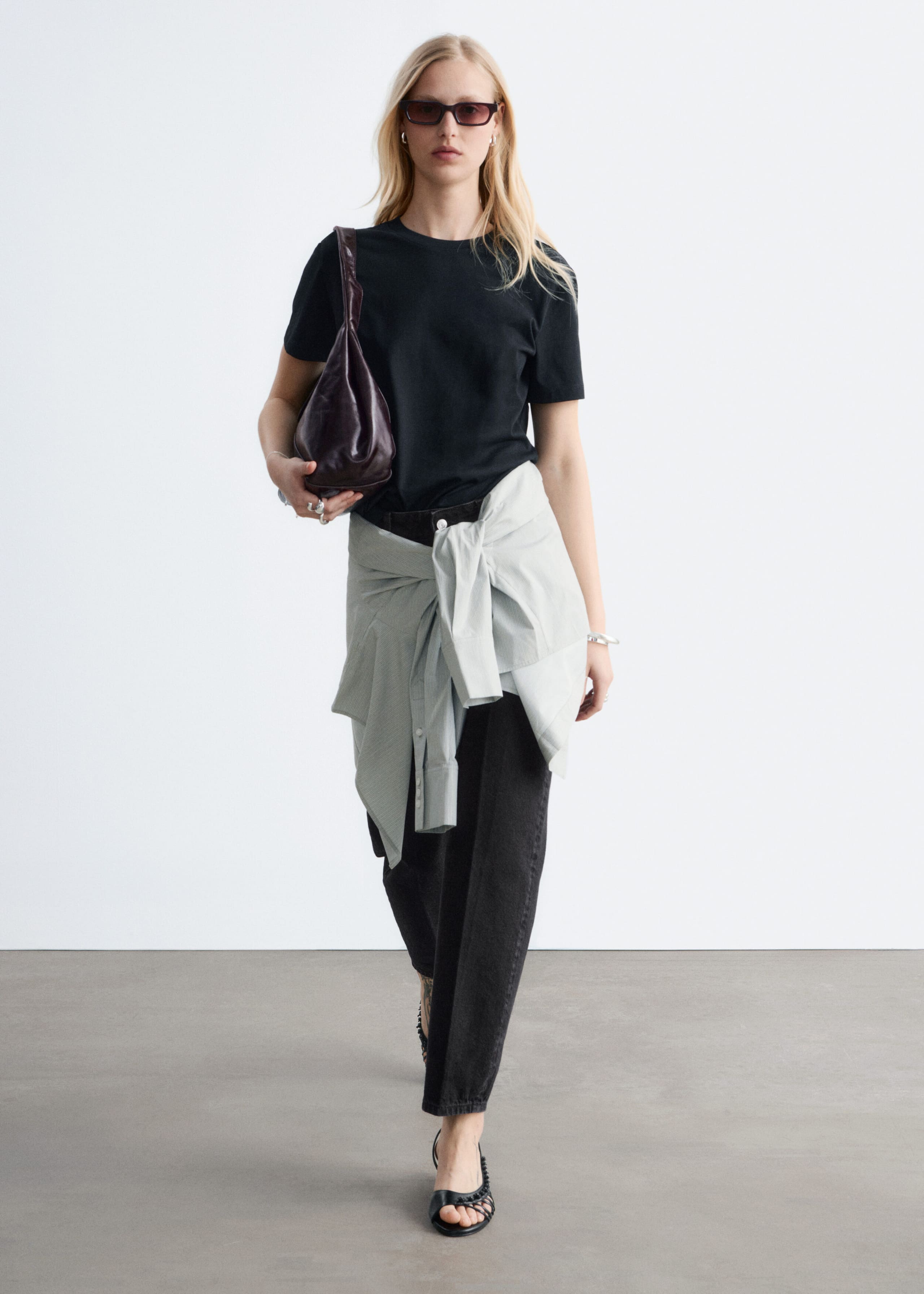 Cotton Crew-Neck T-Shirt - Black - Lookbook