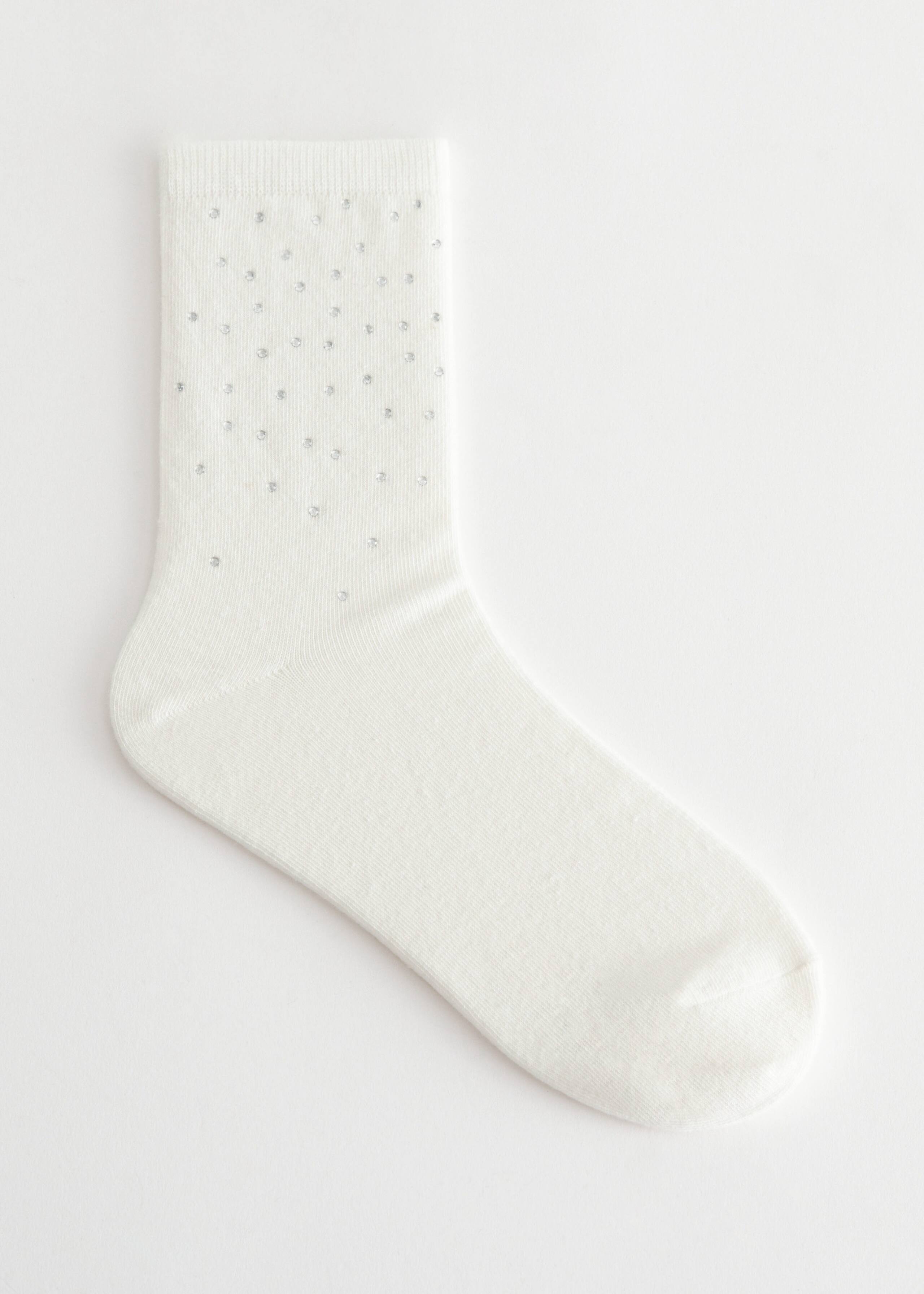Rhinestone Embellished Socks - Black - Still Life