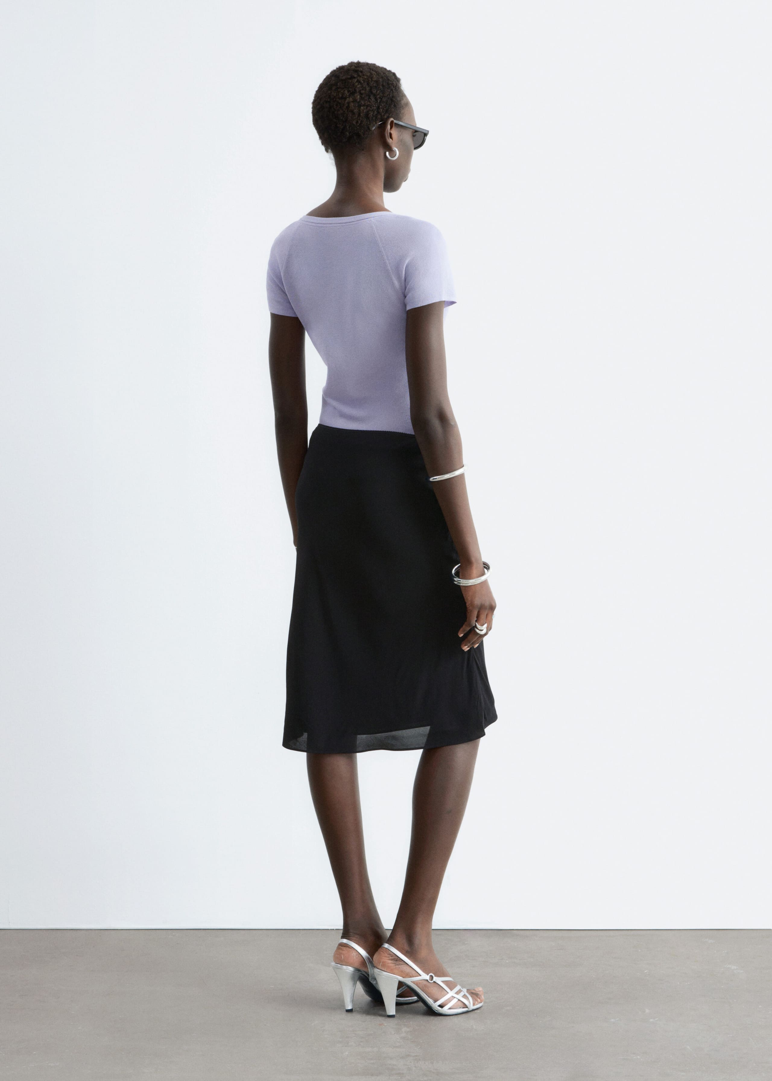 Image of Knee-Length Slip Skirt