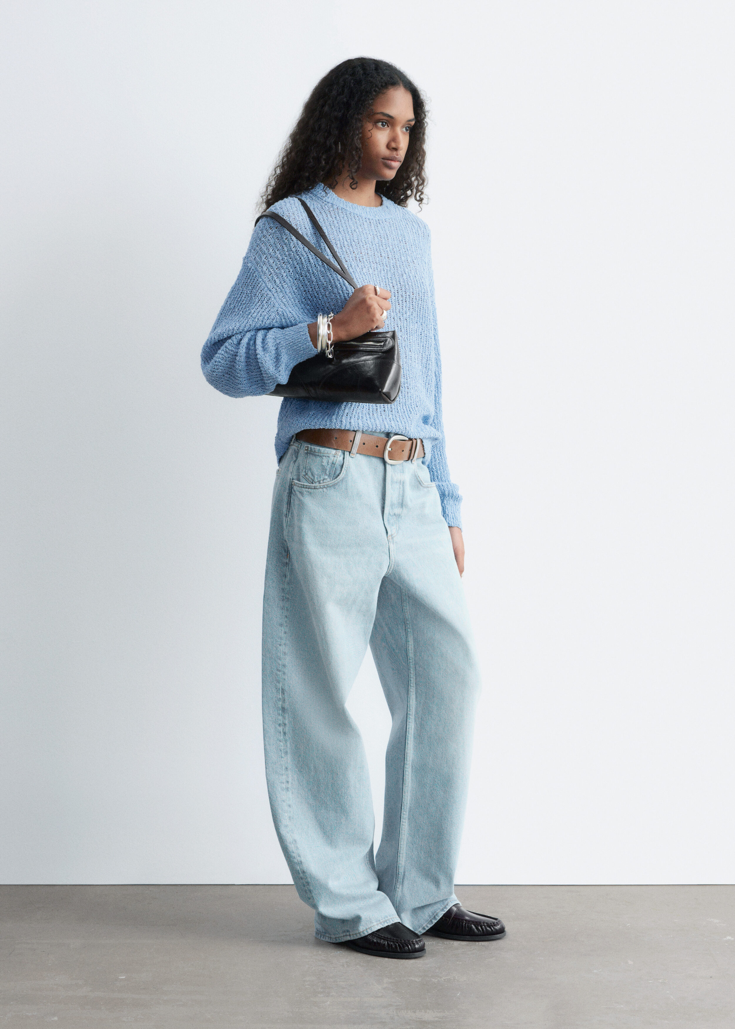 Silk-Cotton Knit Jumper - Light Blue - & Other Stories US
