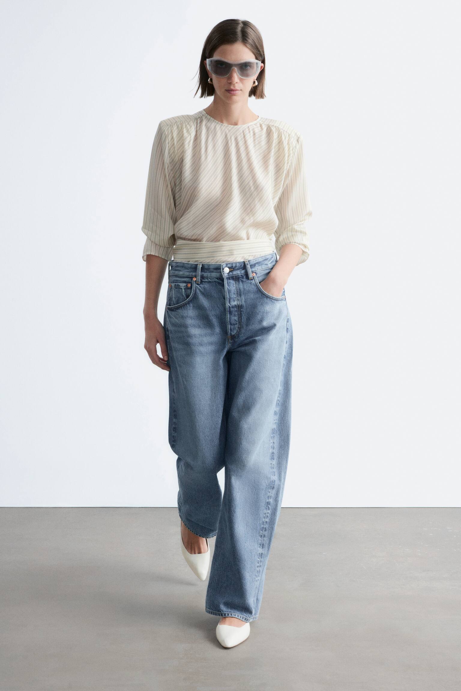 Jeans met gebogen pijpen - Middenblauw/Roestbruin/Donkerblauw/Wit/Lichtkaki/Lichtblauw - 9