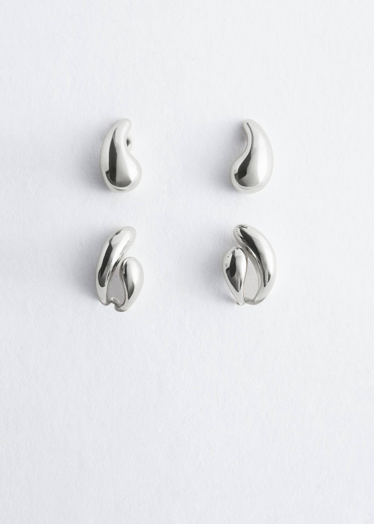 Dome Earrings Set - Silver/Gold