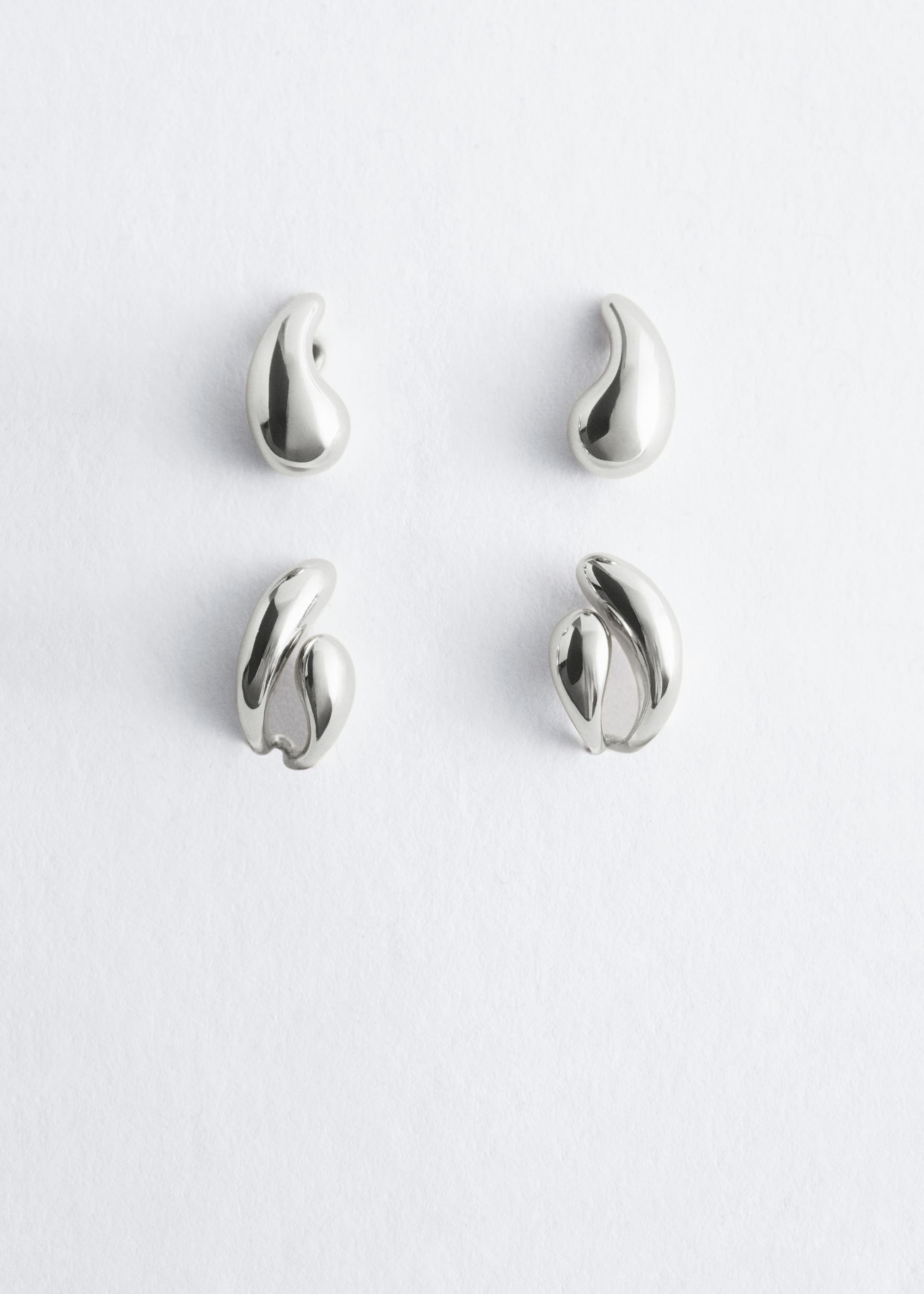 Visa större bild: Set med välvda örhängen - Silver - DAM | H&M FI 1