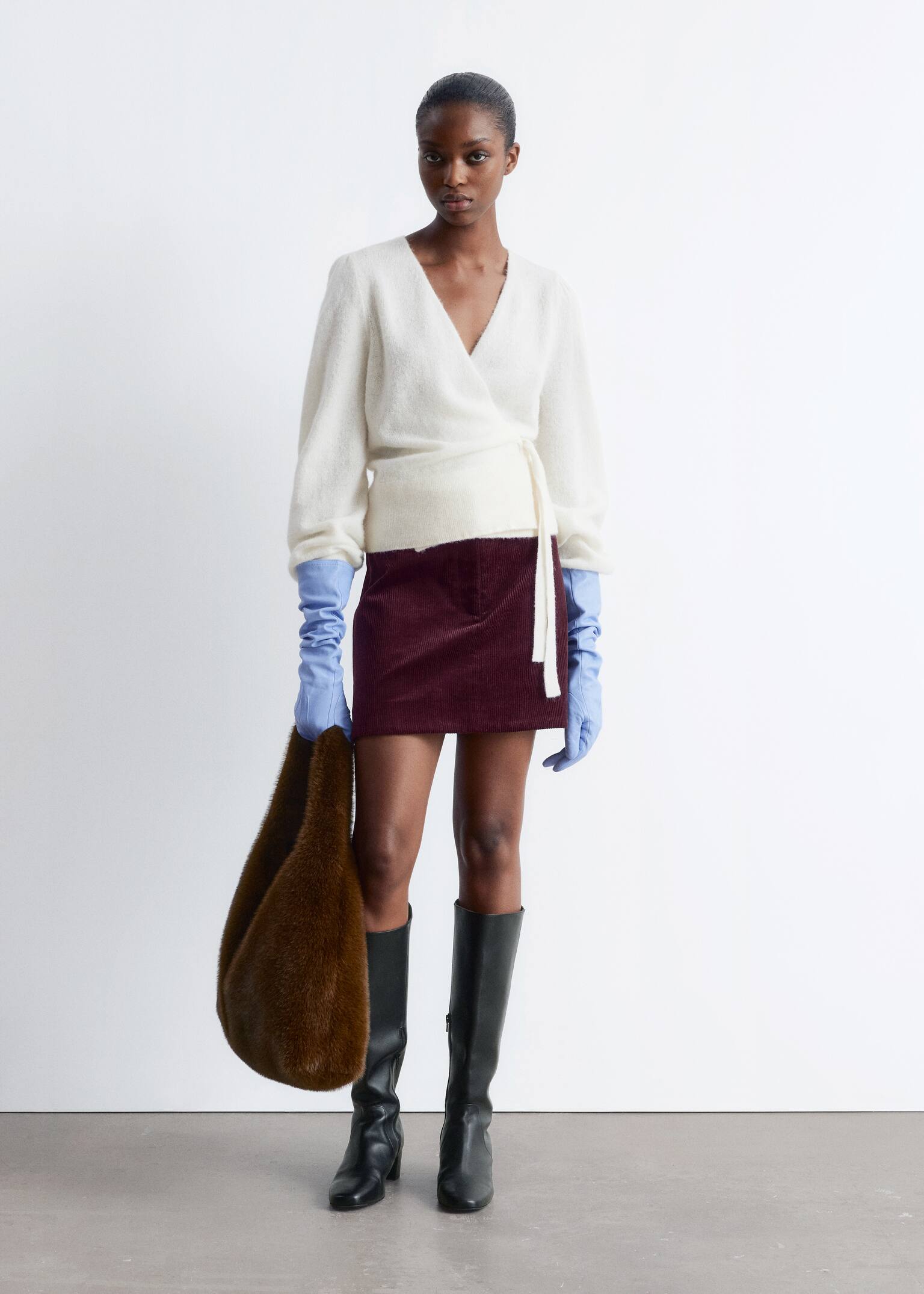 Mohair-Blend Wrap Cardigan - Cream/Light Blue/Dusty Pink/Beige/Dark Brown/Petrol Blue/Black/Plum/Beige