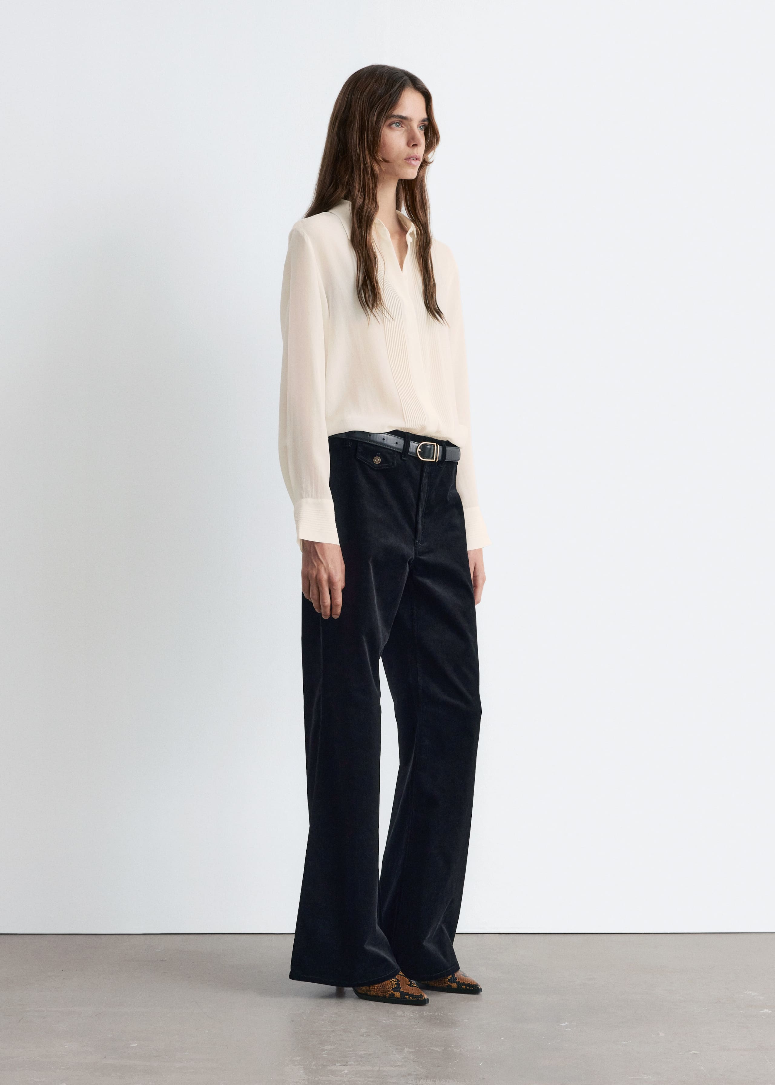 Image of Pintuck-Detailed Silk Shirt