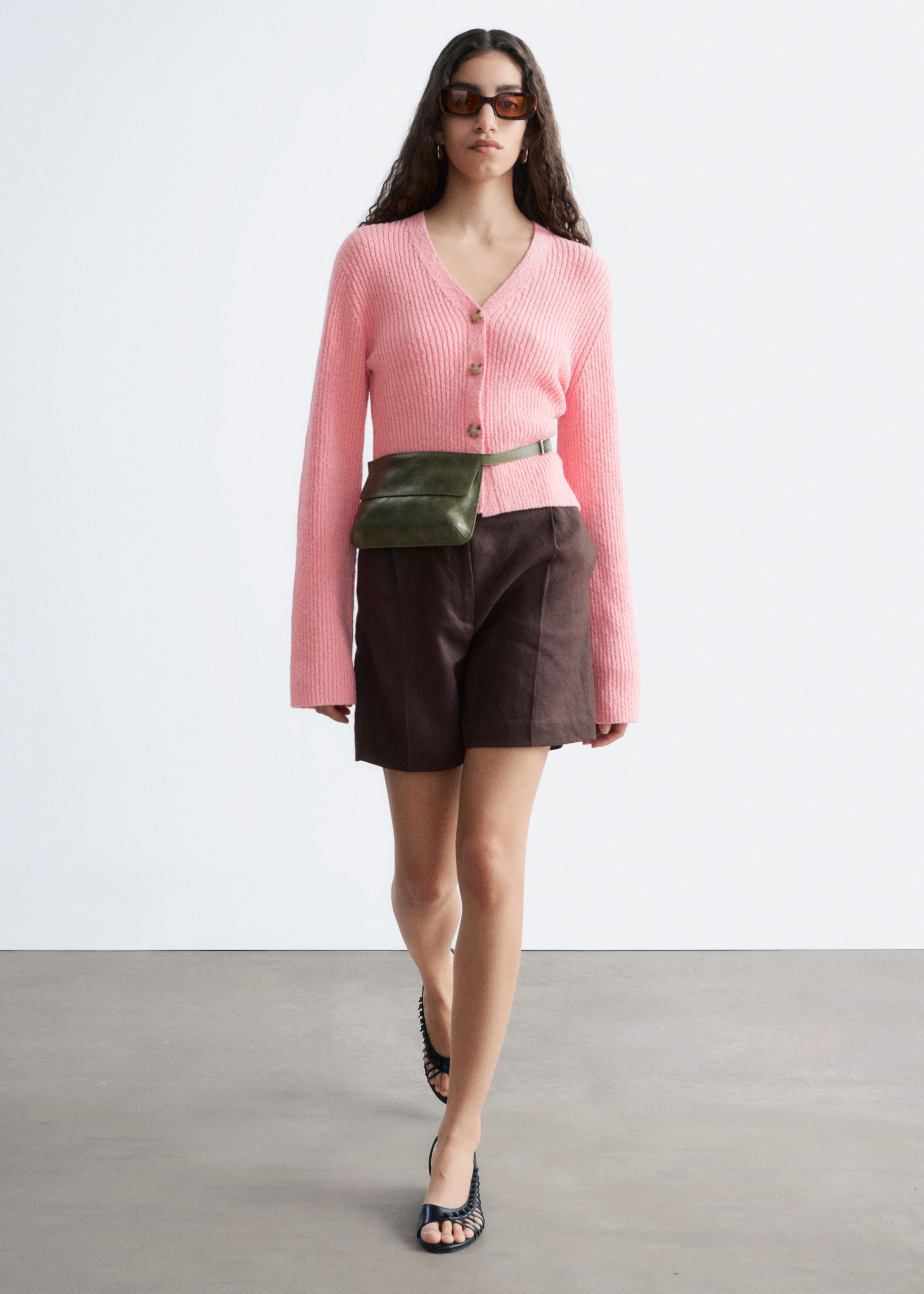 Image of Ribbed Cotton Cardigan