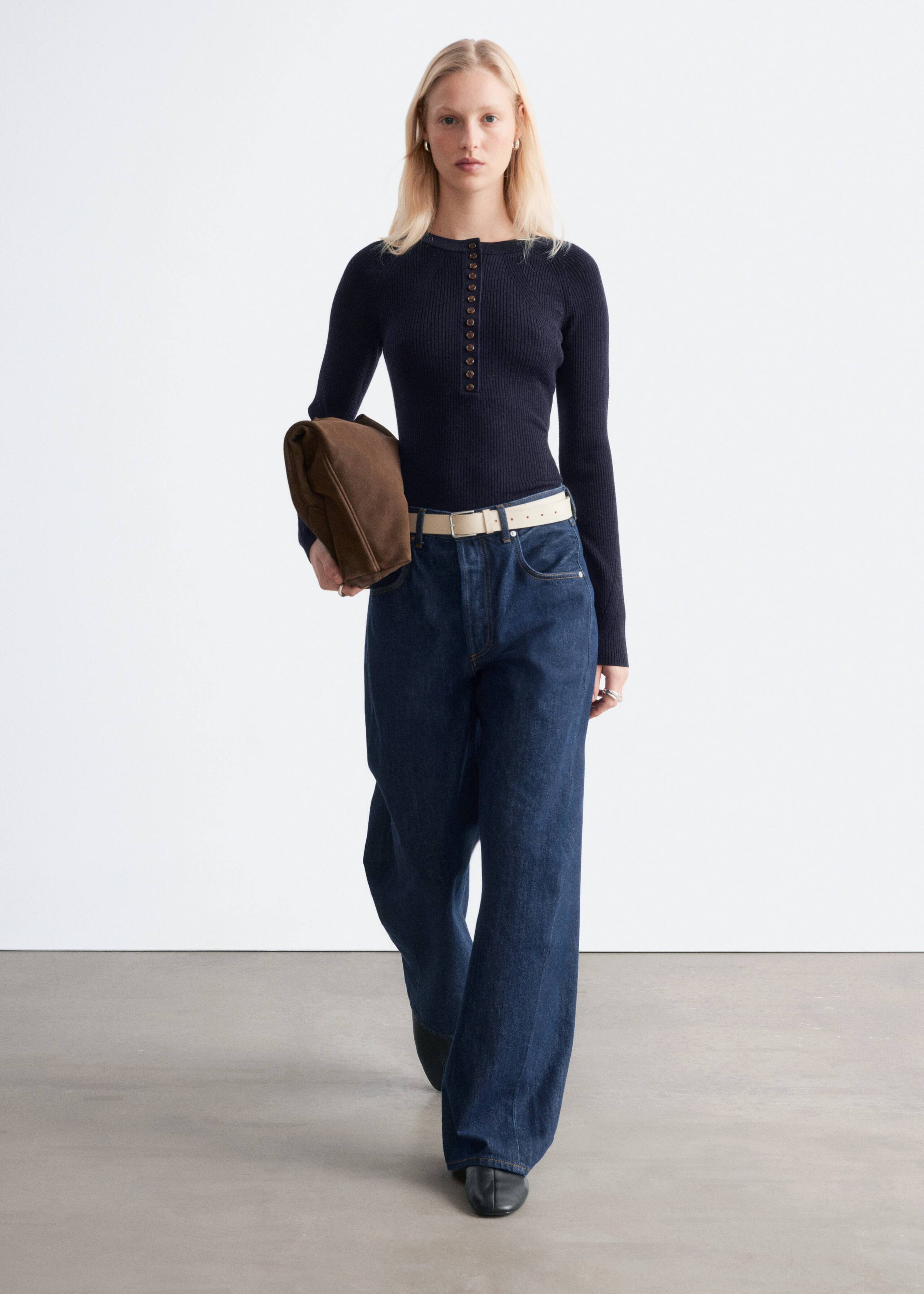 Image of Half-Placket Wool Top